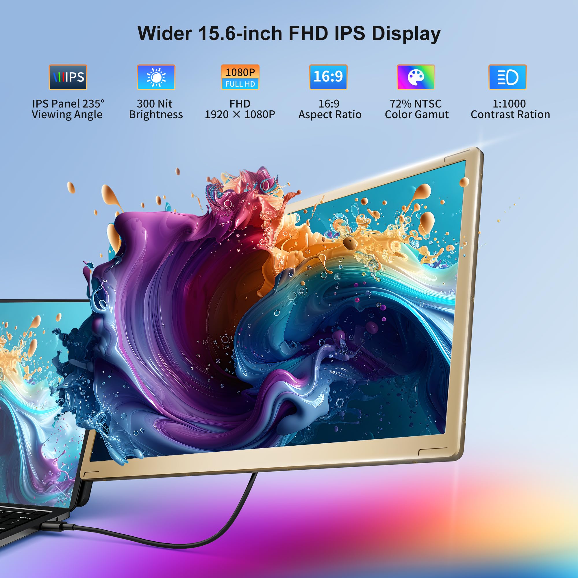 Livelect 15.6'' Triple Laptop Screen Extender - Thumbnail 2