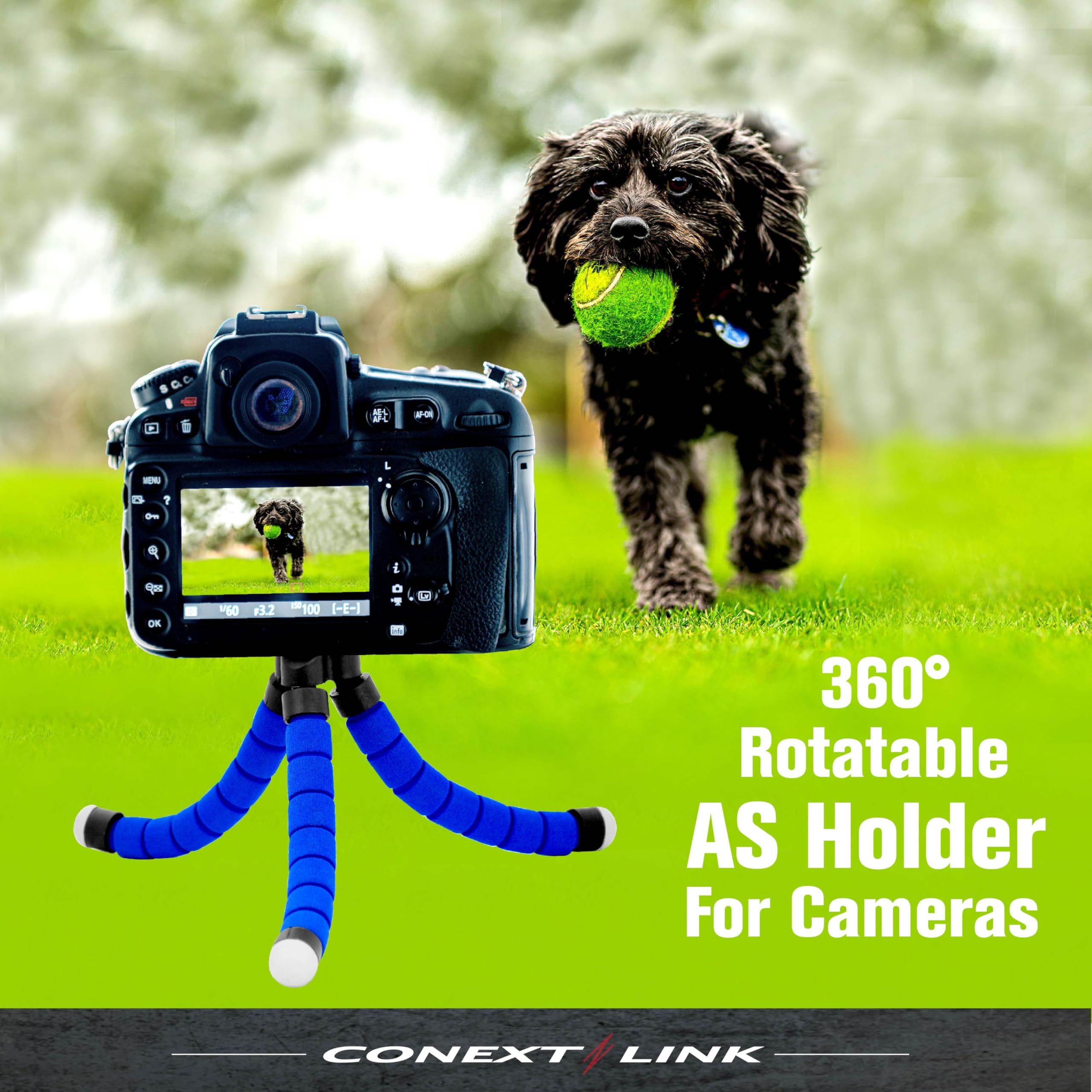 Conext Link Universal Adjustable Octopus Tripod Stand Phone Holder For Iphone Camera (Blue)