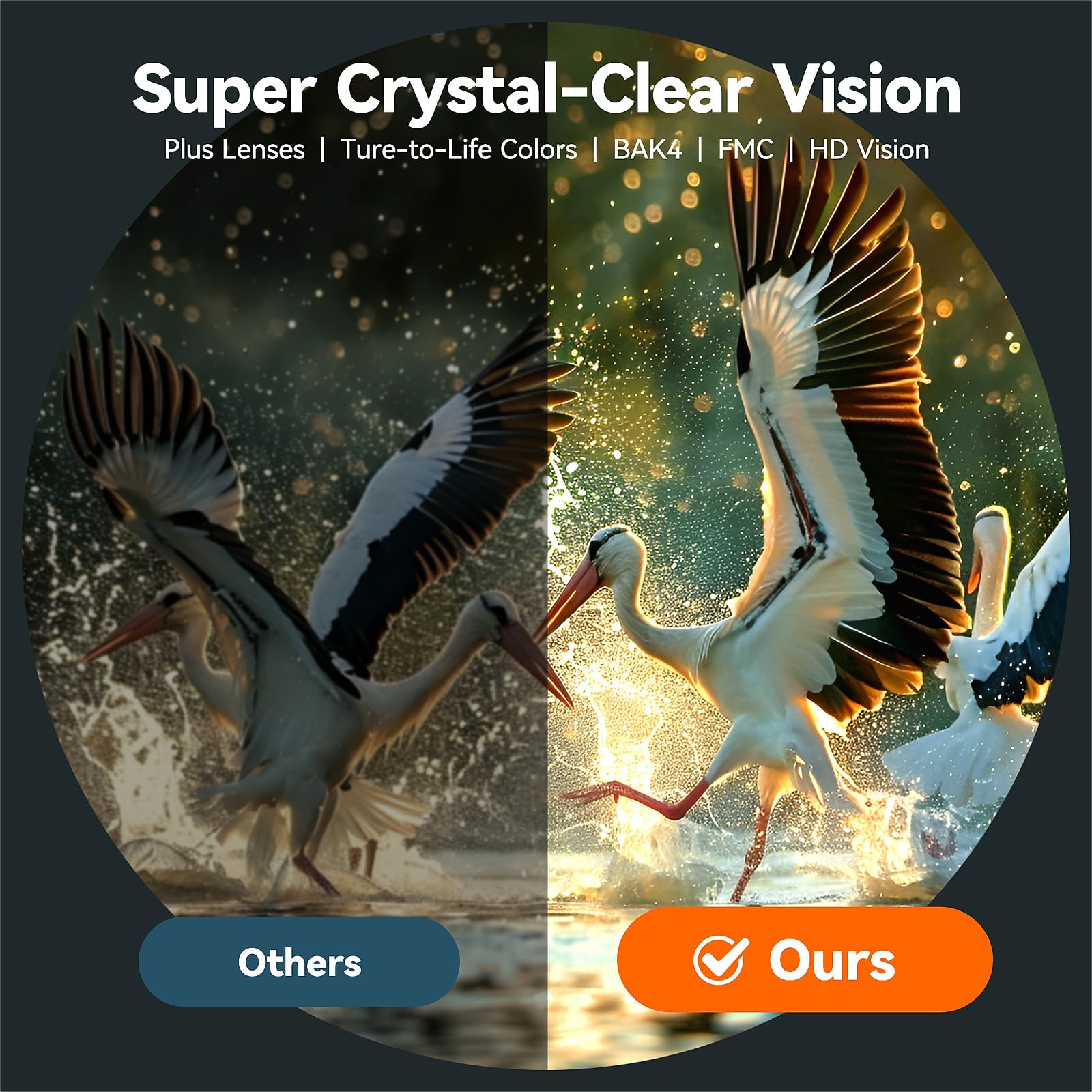 Fiyxlop 12X50 Plus Hd Binoculars For Adults High Powered, Waterproof Binoculars With Phone Adapter, Super Bright Large View Bino