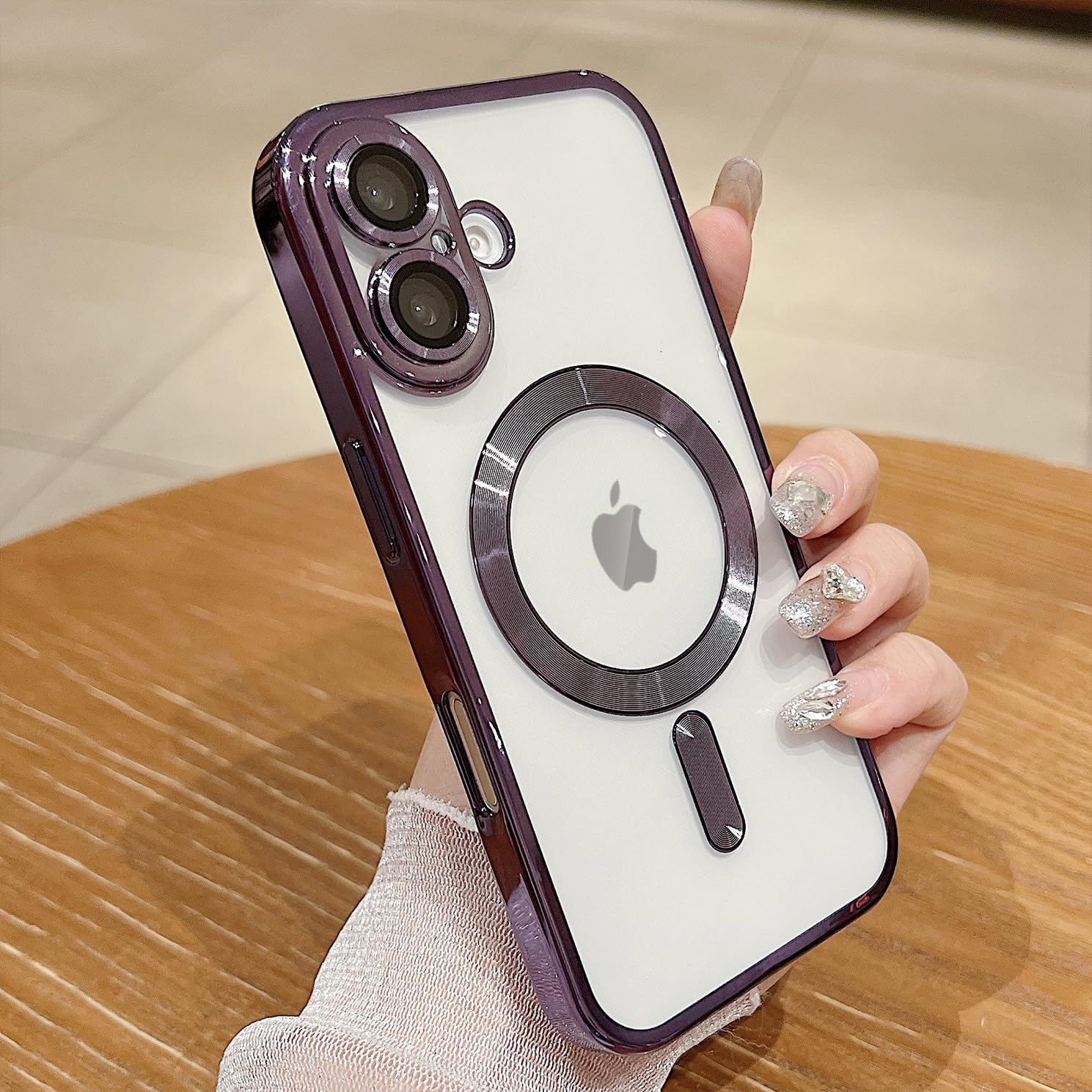 Misscase For Iphone 16 Magsafe Case With Camera Lens Protector,Full Protection Clear Magnetic Case Compatible With Magsafe Elega