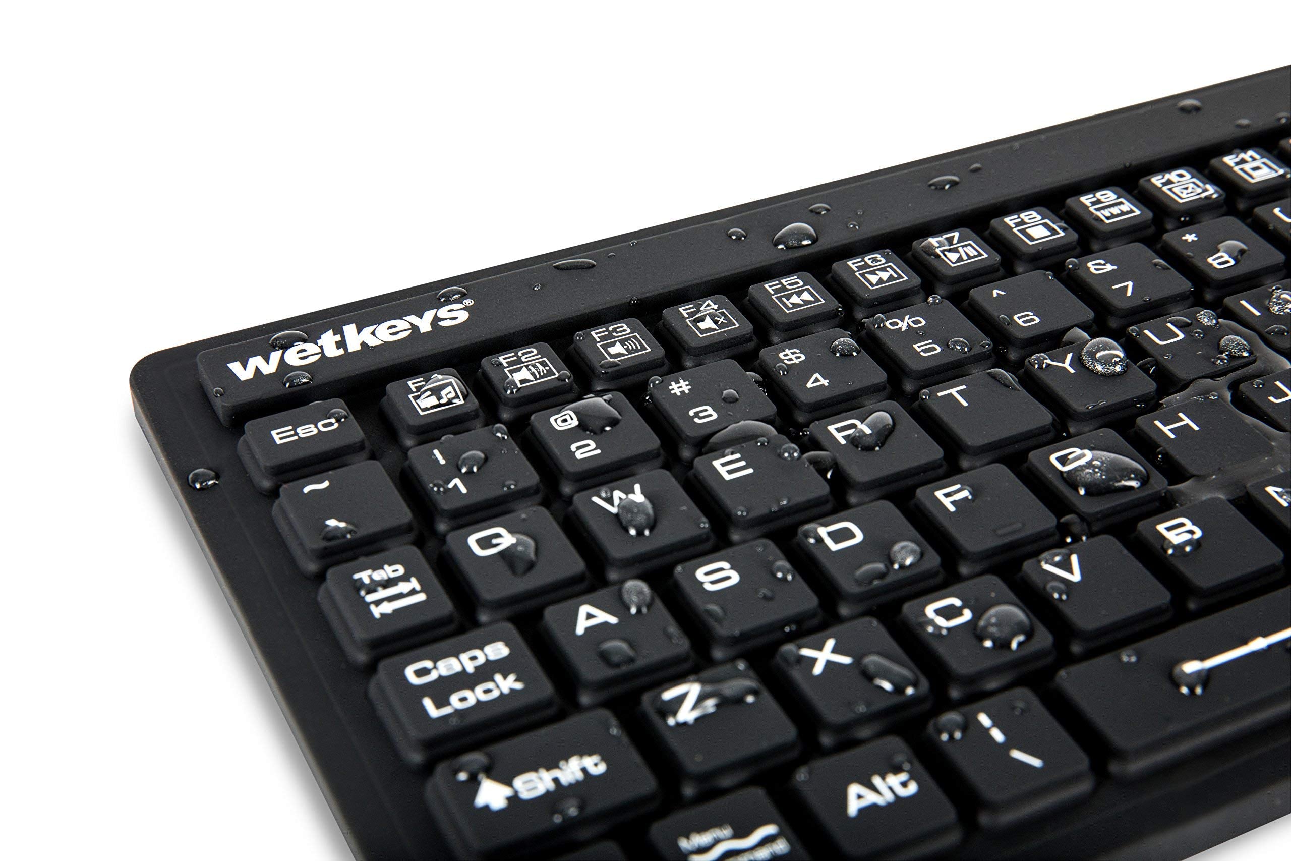 Wetkeys Touchpad Plus Professional-Grade Rigid Silicone Washable Keyboard With Touchpad (Usb) (Black) | Kbwkrc106T-Bk