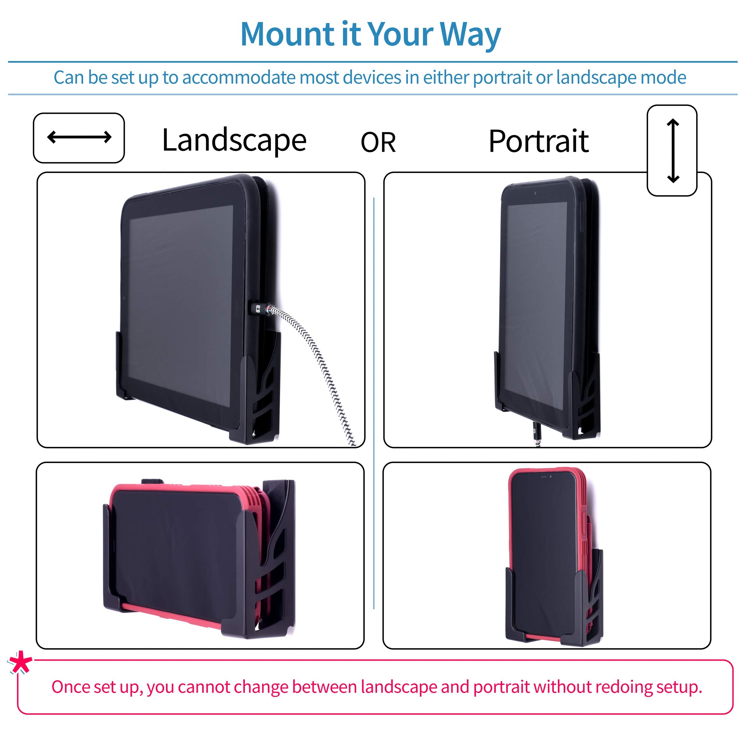 Dockem Koala Wall Mount 2Xl: Damage Free Or Screw In Universal Dock For Laptops, Or Tablets And Smartphones With Thicker Cases (Black)