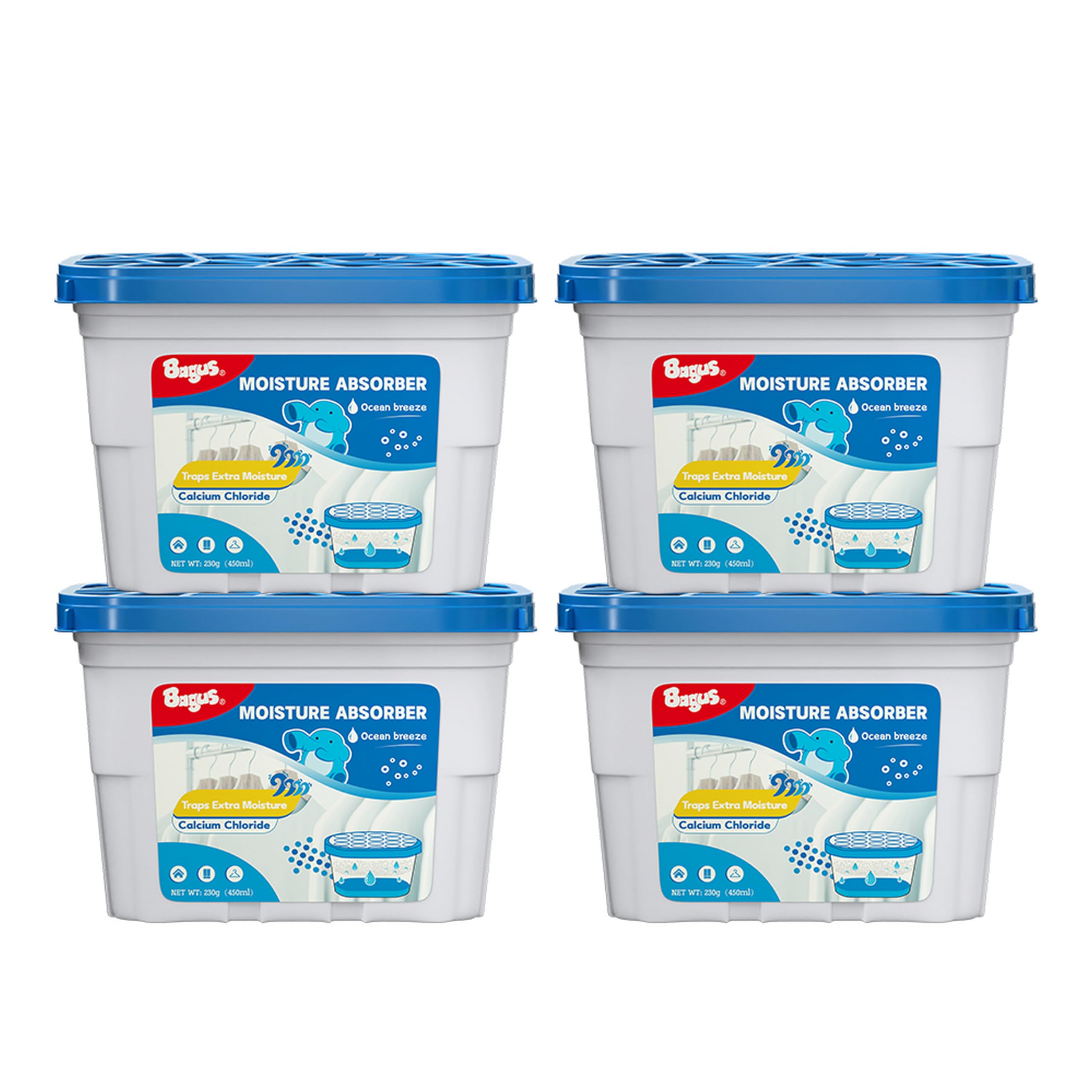 Moisture Absorbers Boxes (4 Pack)   10.5 Oz, Dehumidification Box, Moisture Absorber For Closet, Bathroom, Storage, Kitchens, Ba