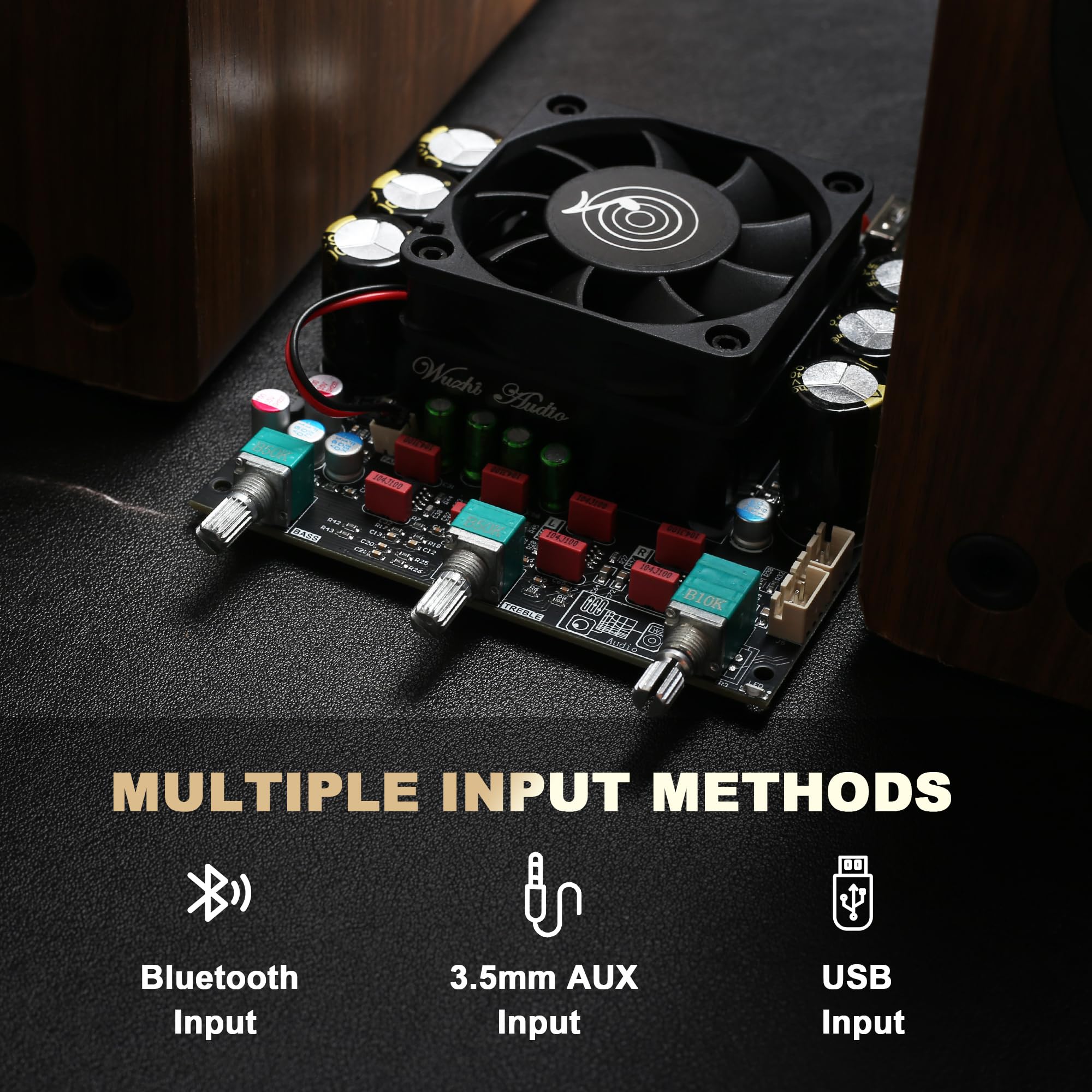 Zk-3002T 300W+300W Bluetooth Digital Amplifier Board Tpa3255 Chip 2.0 Channel With Bluetooth/3.5Mm Aux Input/Usb Input,With Treb
