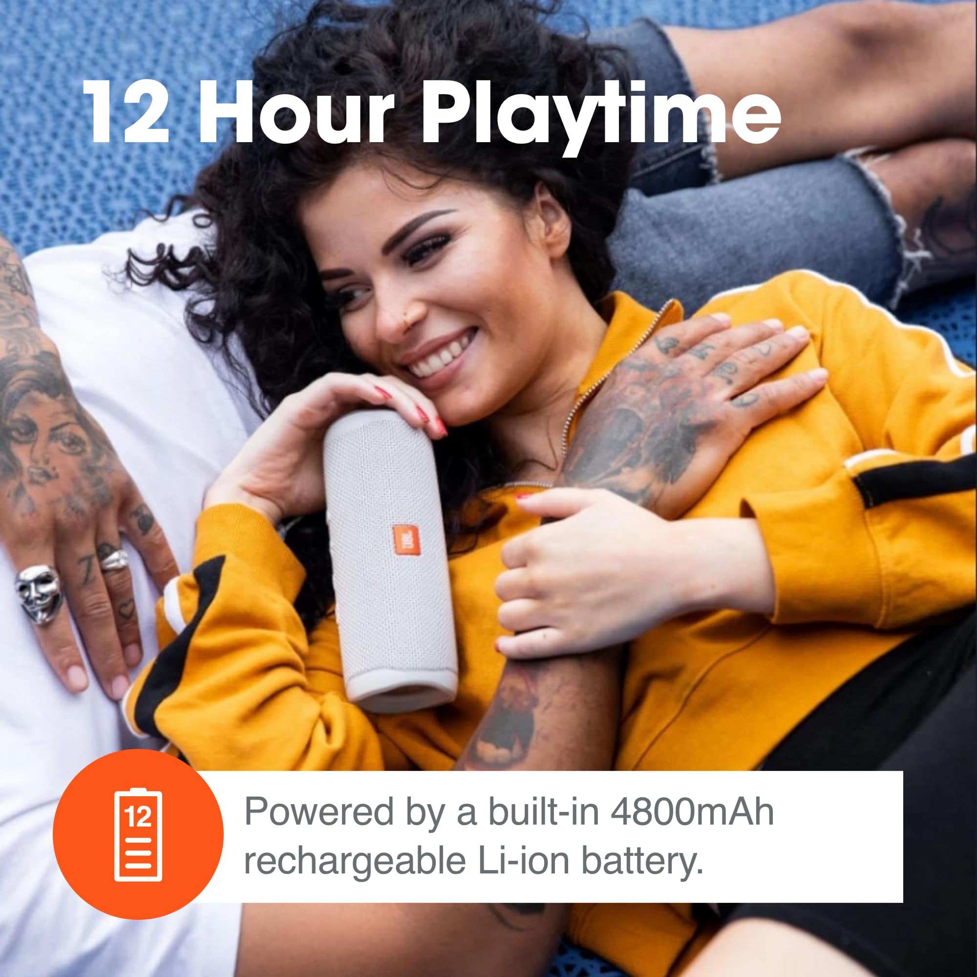 Jbl Flip 5 Waterproof Portable Wireless Bluetooth Speaker Bundle With Divvi! Protective Hardshell Case - Black