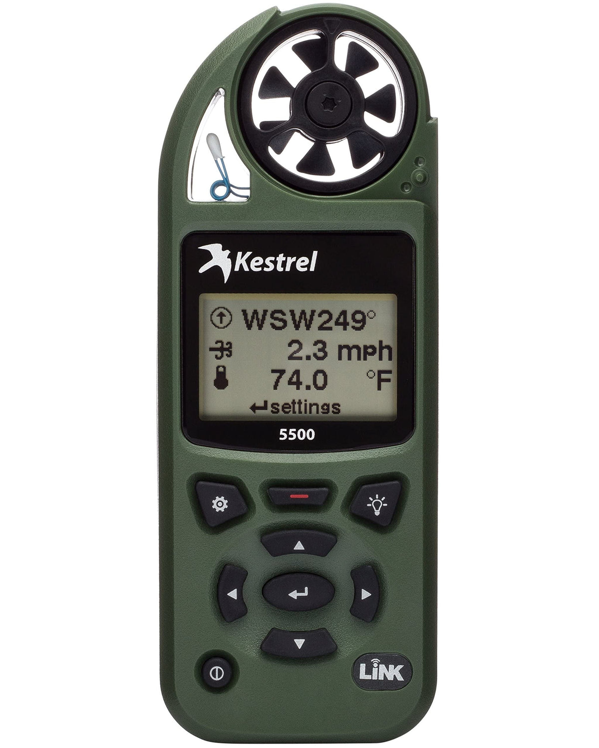 Kestrel 5500 Weather Meter With Link And Vane Mount, Olive Drab