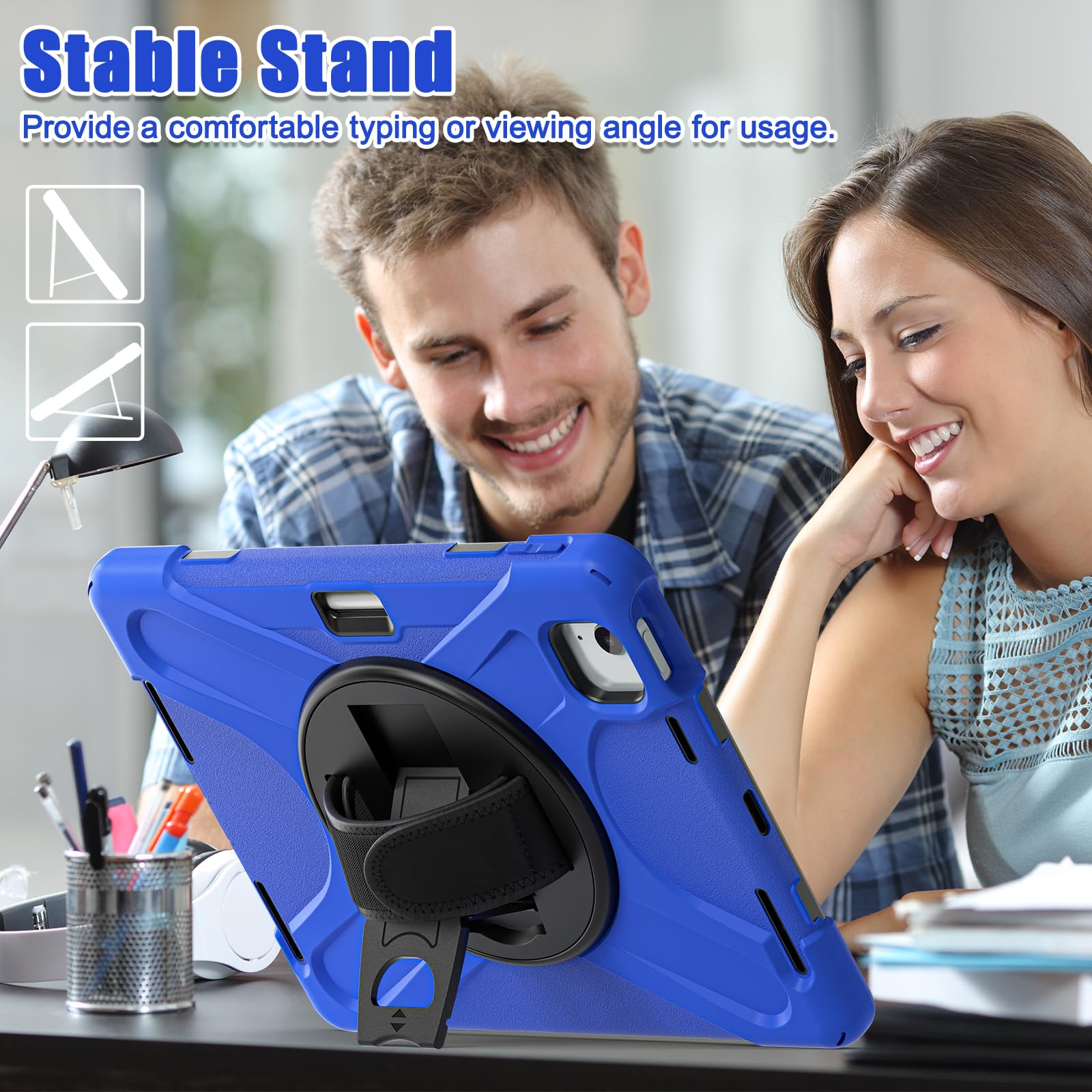 Tsqqst For Ipad Air 6Th Generation 11 Inch Case M2 2024, Ipad Air 5Th/4Th Gen Case 10.9 Inch With 360 Rotating Stand Hand/Should