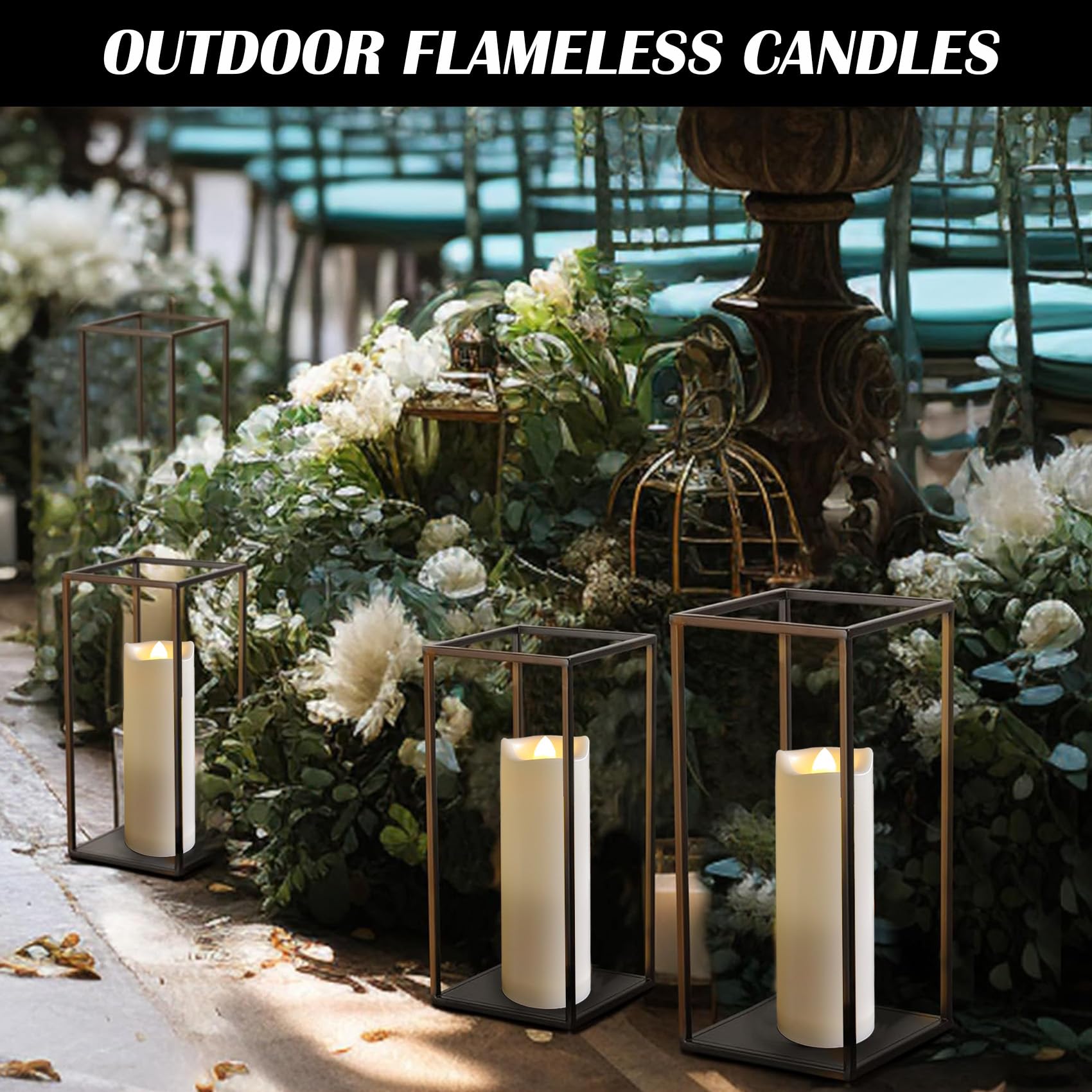 Led Battery Operated Candles 2''X6'' Plastic Flickering Flameless Candles With Timer Outdoor Waterproof Wedding Party Halloween