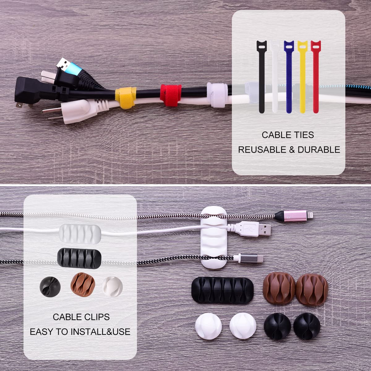 3 Pack Cable Management Box With 18 Pcs Cable Management Set   Large & Medium & Small Cable Organizer Box To Hide Wires & Power