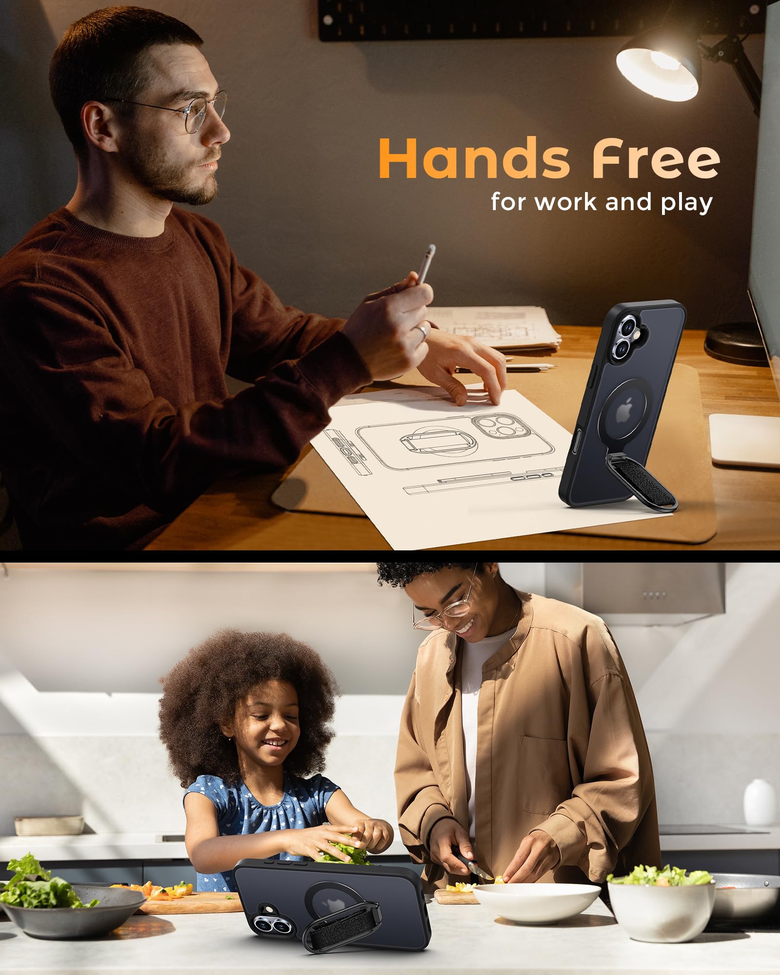 Shields Up For Iphone 16 Case With Stand, 16 Phone Case With Ring Holder & Phone Grip [Compatible With Magsafe] Translucent Matt