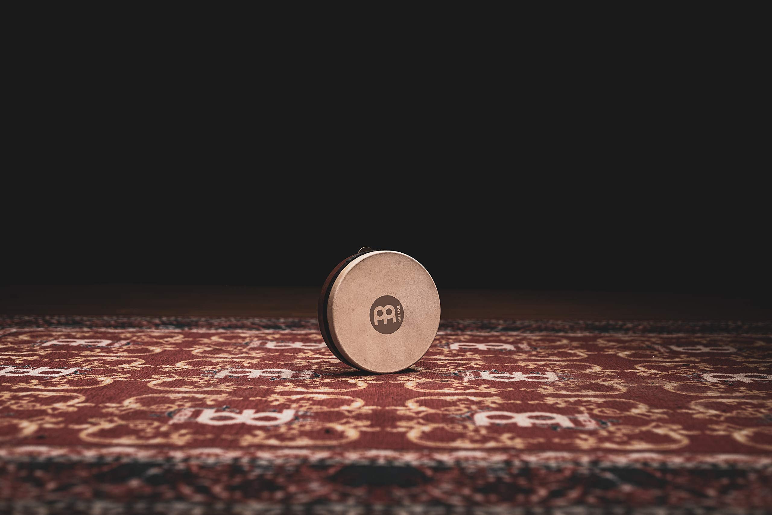 Meinl Percussion 7 1/2 Frame Drum With Set Of 3 Jingles, Kanjira-Not Made In China-Goat Skin Head, Antique Brown Finish, 2-Year