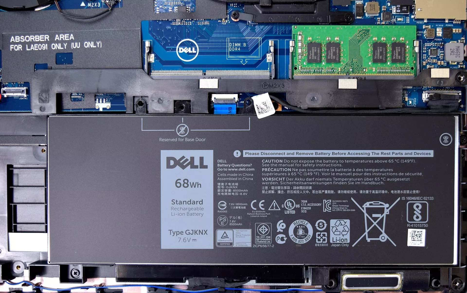 Dell Gjknx 7.6V 68Wh 4 Cell Notebook Battery For Dell Latitude Latitude 5280 5290 5480 5490 5491 5495 5580 5590 5591, Dell Preci