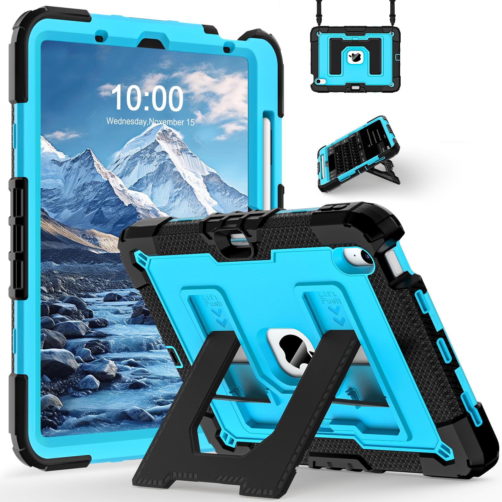 WESOROL CASE for iPad Air 11 Inch M3 (2025) /M2 (2024) iPad Air 5th/4th Generation Case 10.9 Inch (2022/2020),Military Grade Sho