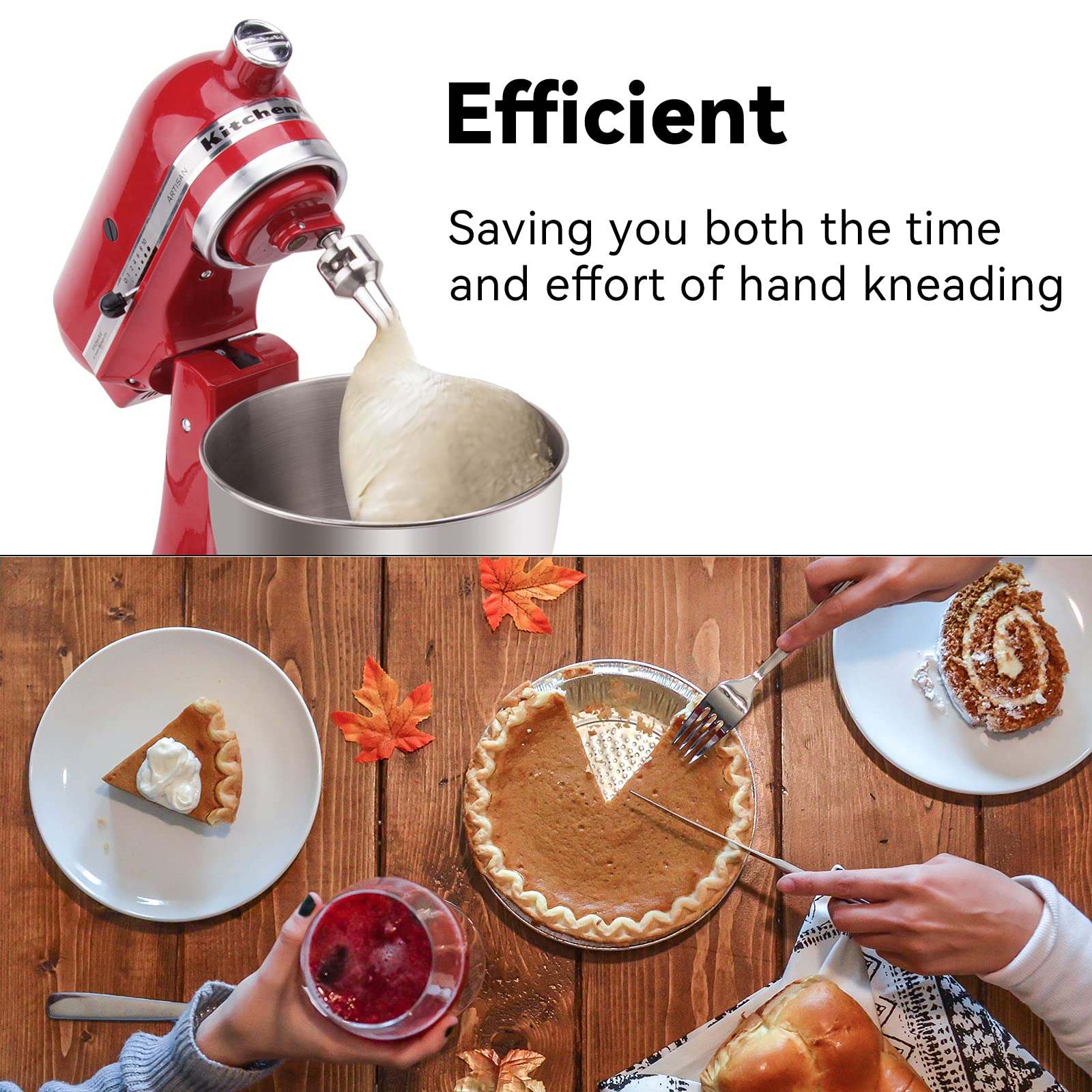 Spiral Dough Hook Replacement For Kitchenaid 4.5/5 Qt. Tilt Head Stand Mixers, 18/8 Stainless Steel K45Dh Dough Hook For Kitchen