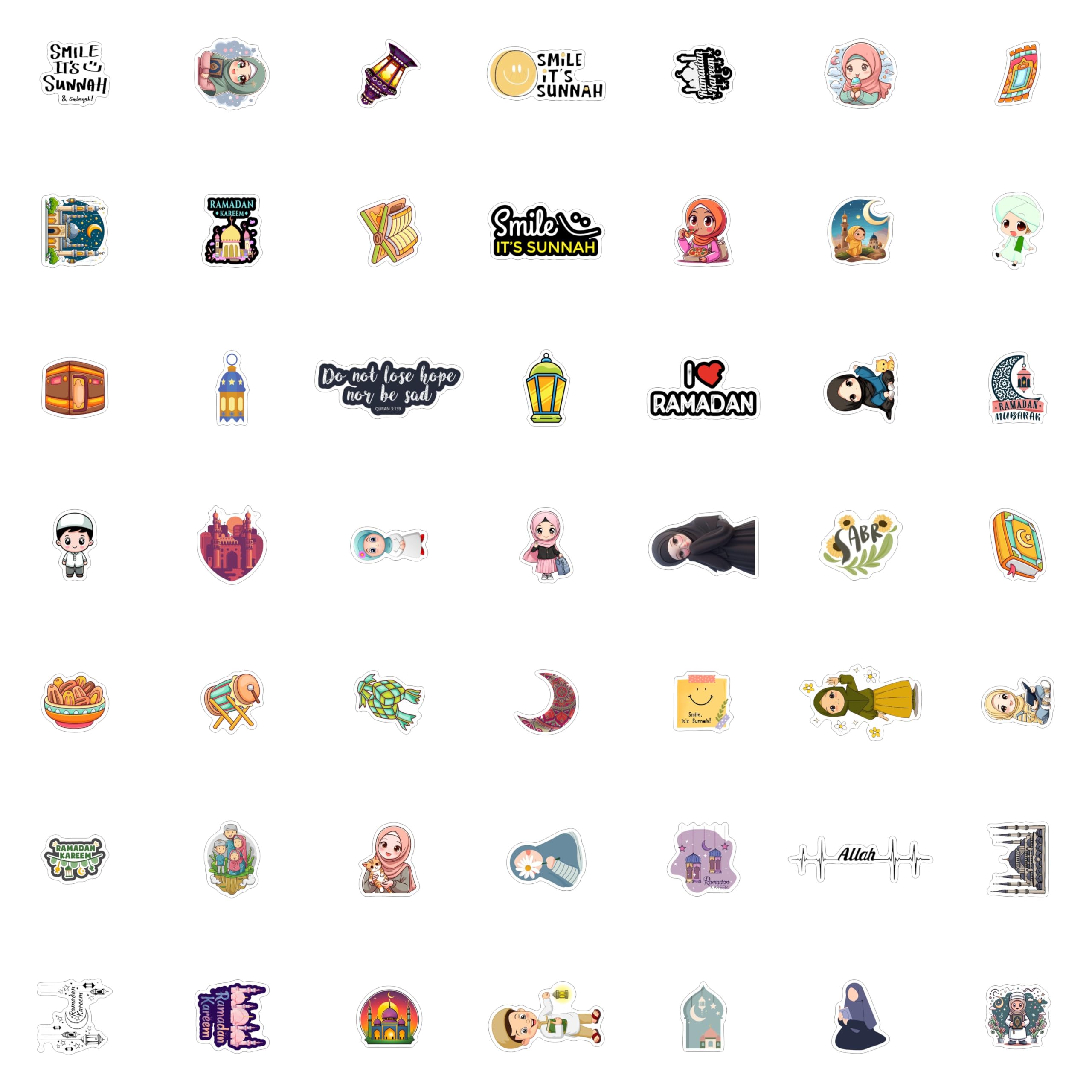 Islamic Stickers For Ki_Ds, Muslim Stickers For Water Bottle And Laptop   Islam Party Favors & Decorations, Ramadan Waterproof V