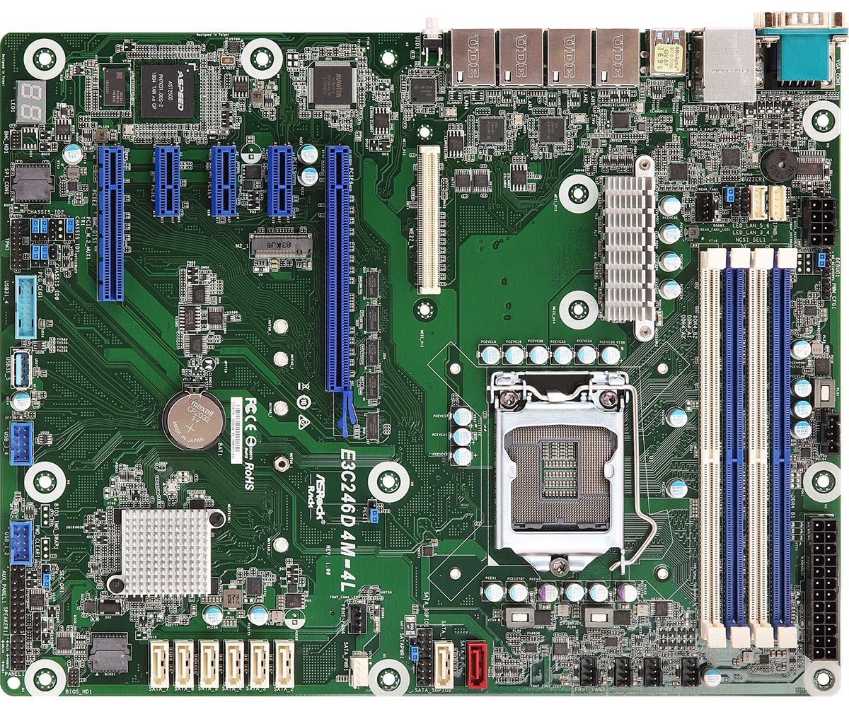 ASRock SV MB E3C246D4M4L Xeon E2100 C246 DDR4 Max.64GB SATA3 PCIE3.0 ATX