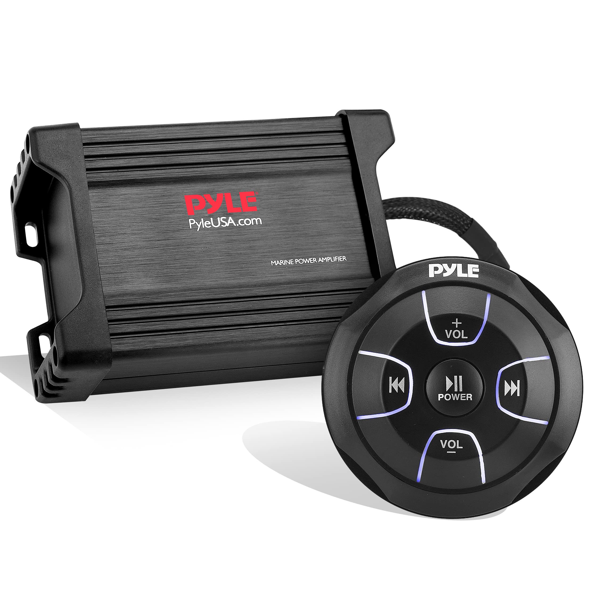 Pyle Waterproof Bluetooth Marine Amplifier Receiver  Weatherproof 2 Channel Wireless Amp for Stereo Speaker with 600 Watt Power