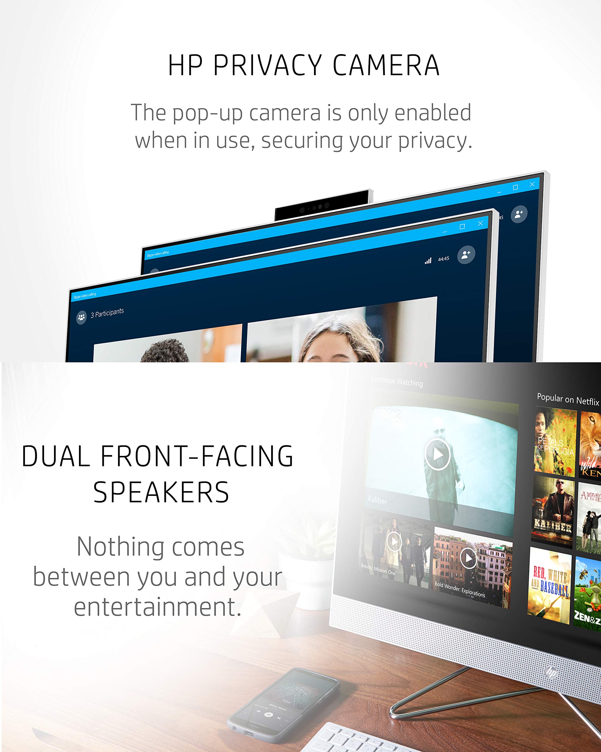 HP All in One Desktop PC, 11th Gen Intel Core i3 1115G4 Processor, 8 GB RAM, 512 GB SSD Storage, Full HD 23.8� Display, Windows 10 Home, Remote Work Ready, Mouse and Keyboard (24 dp1250, 2021)