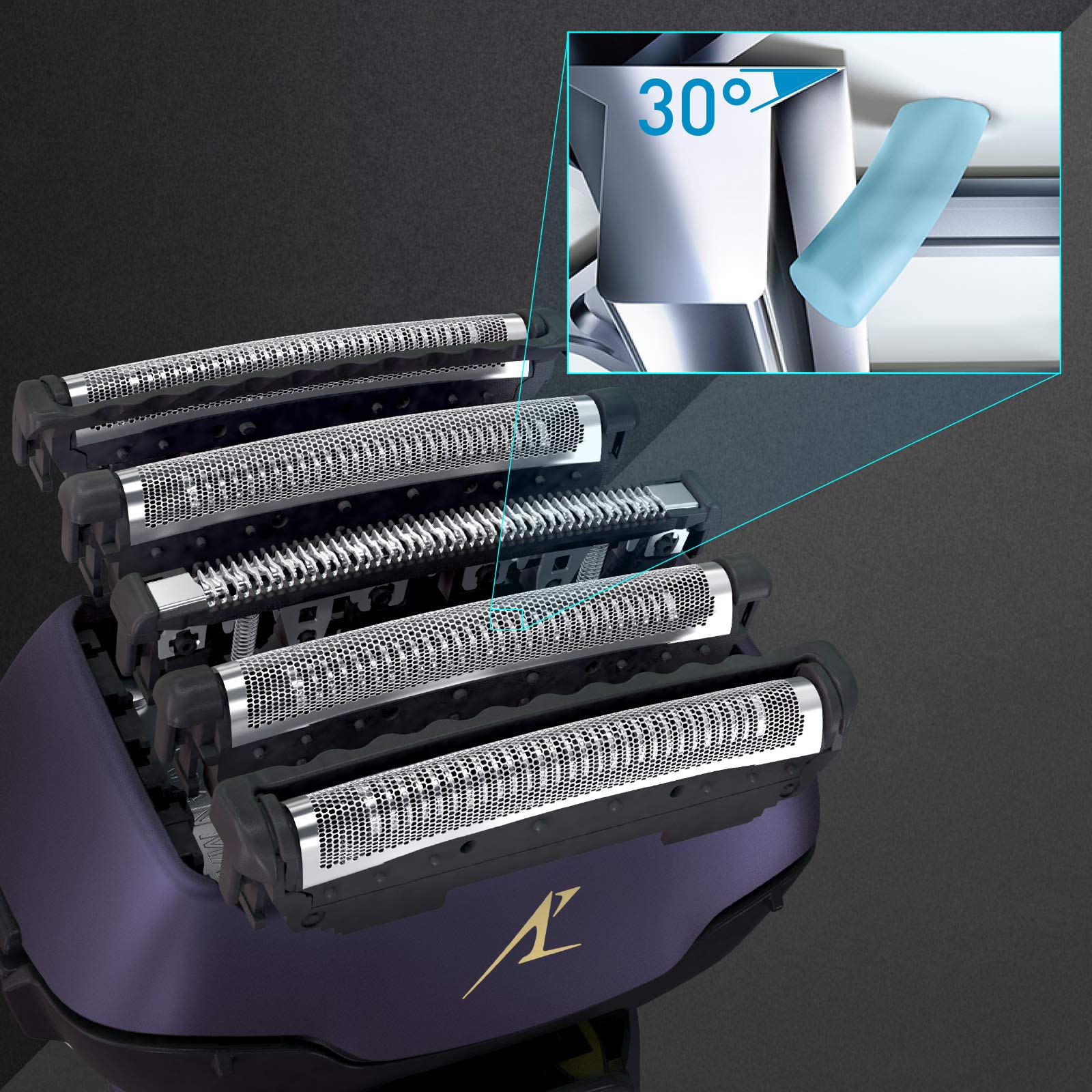 Panasonic Es Lv67 A803 Wet And Dry Shaver, 5 Shaving Heads With Linear Motor, Including Hair Trimmer, Navy Blue