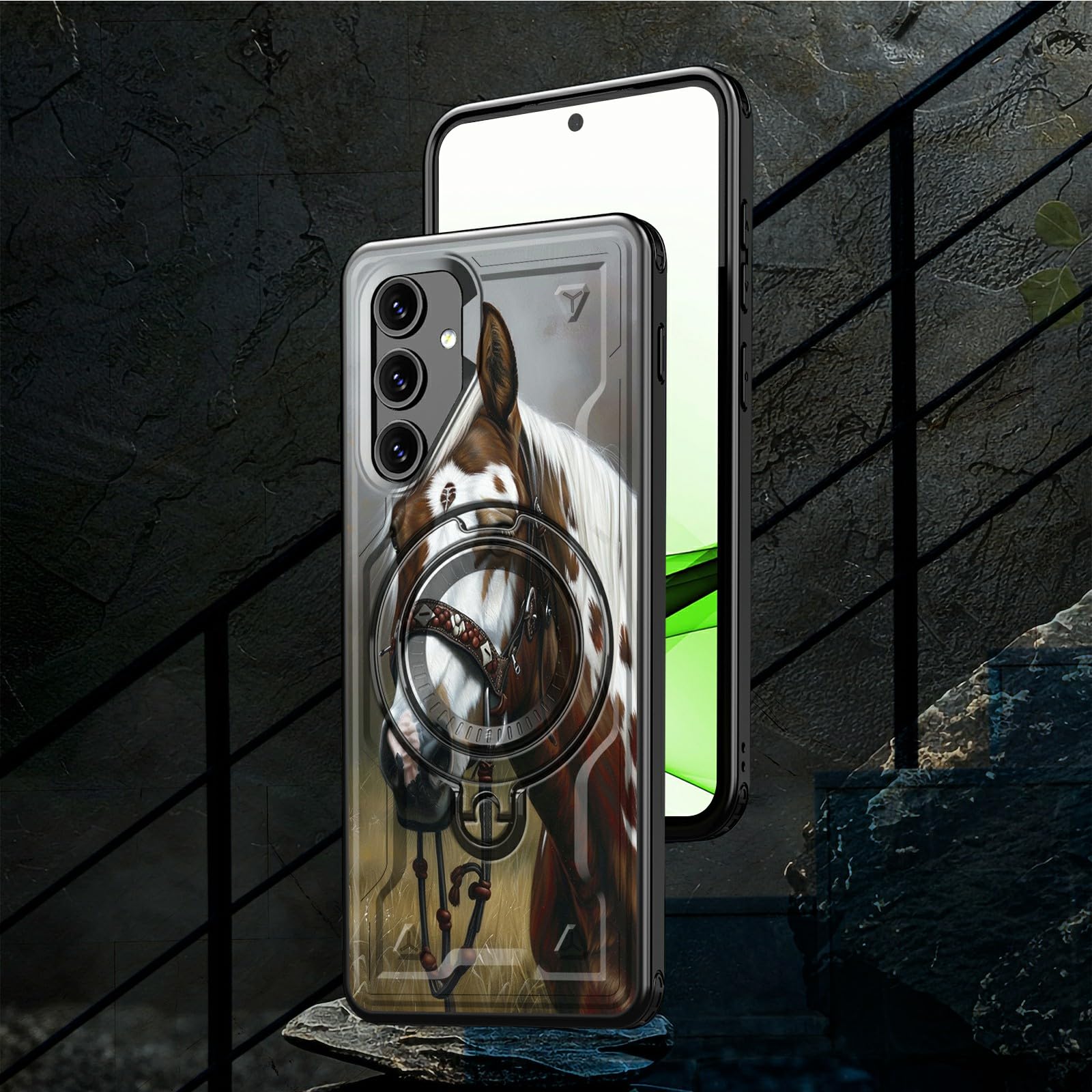 Rwutytiul For Samsung S25 Plus/Galaxy S24 Plus 6.7 Magnetic Case With Wrist Strap, Kickstand Anti-Scratch Hard Pc Silicone Shock