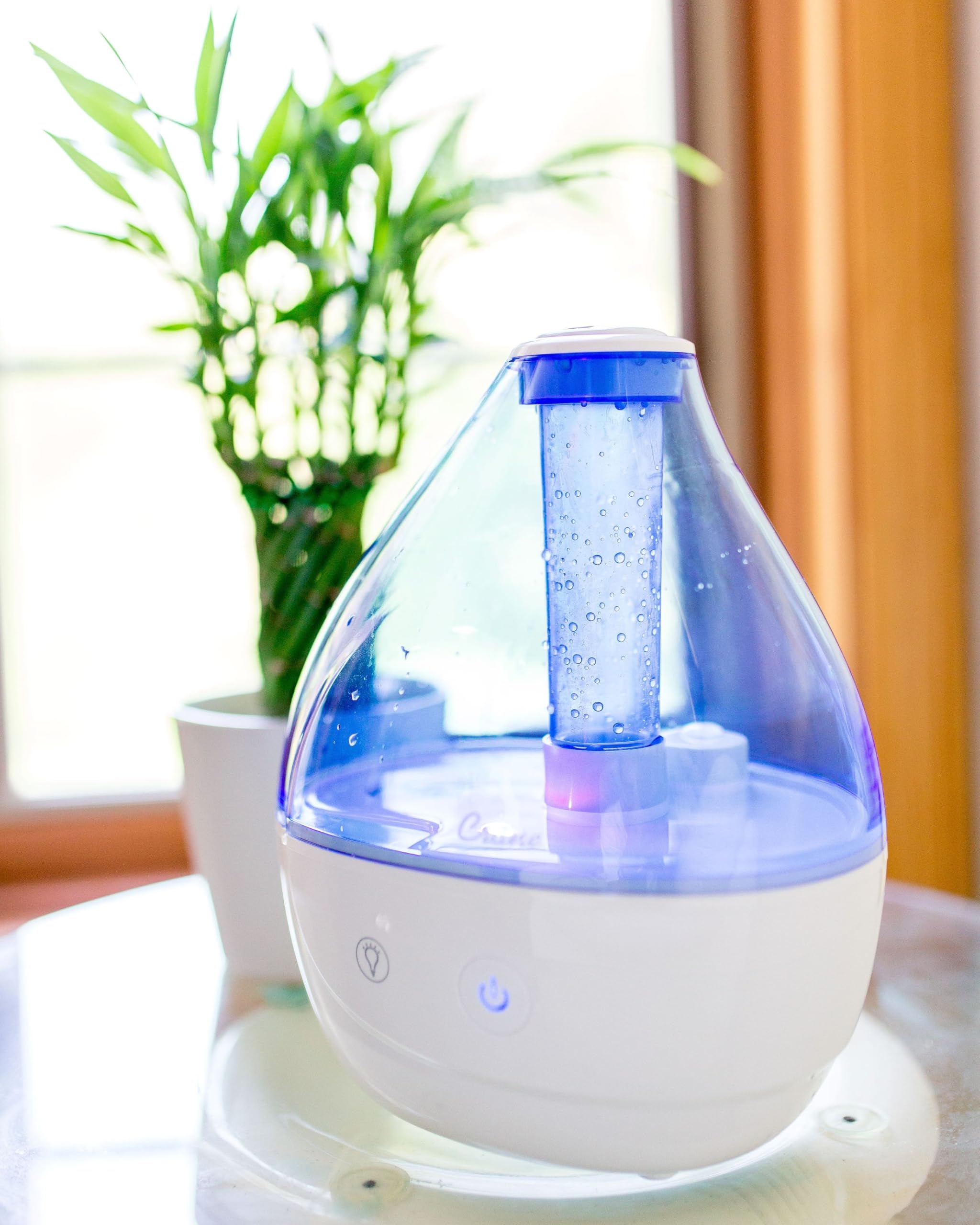Crane Personal Ultrasonic Cool Mist Humidifier   1.5 Liter, 8 Hour Run Time, Whisper Quiet, Auto Shut Off, Filter Free For Small