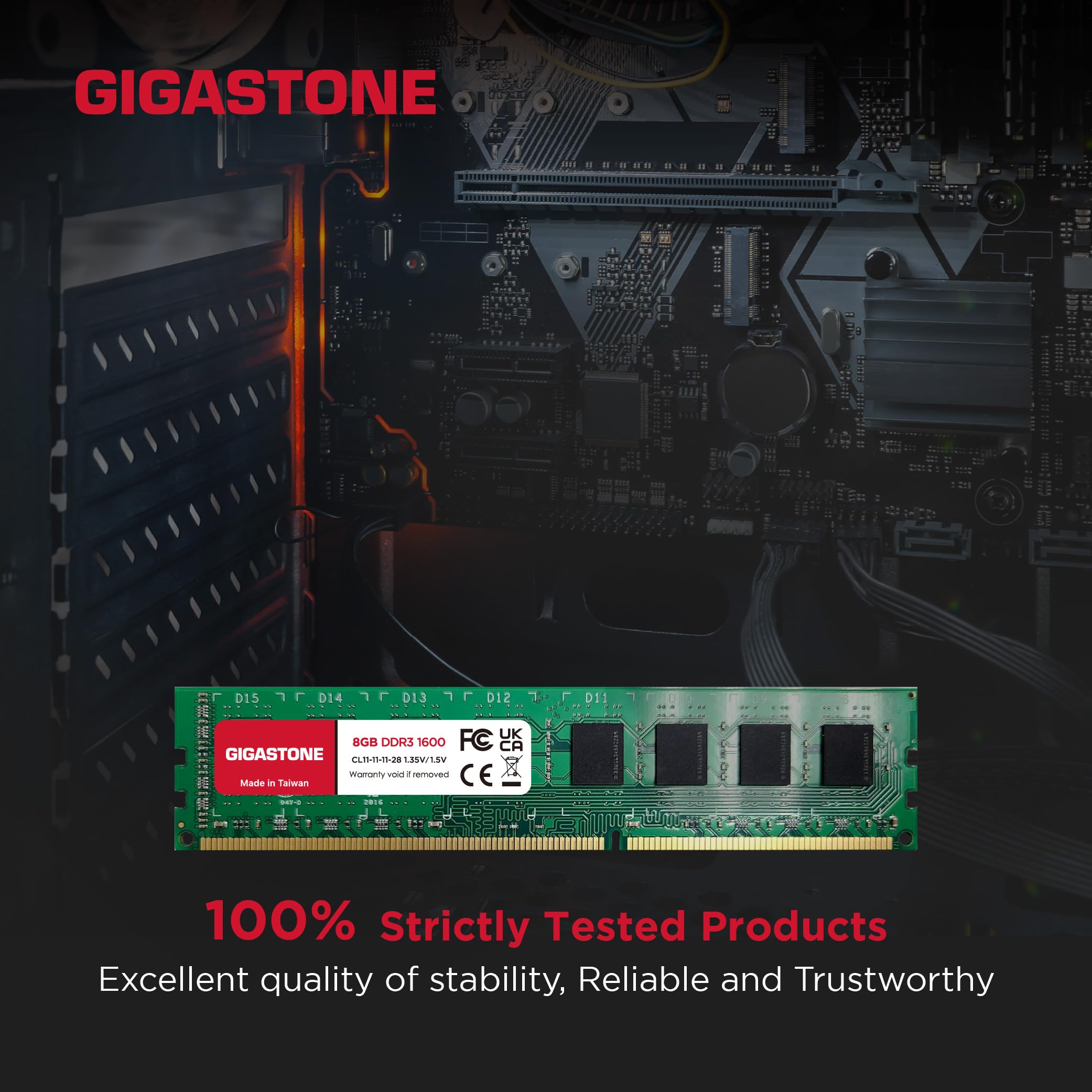 ?Ddr3 Ram? Gigastone 128Gb Kit (16X8Gb) Ddr3/Ddr3L 1600Mhz (1333Mhz) Pc3-12800 (Pc3-10600) Cl11 1.35V/1.5V 2Rx8 Udimm 240 Pin Un