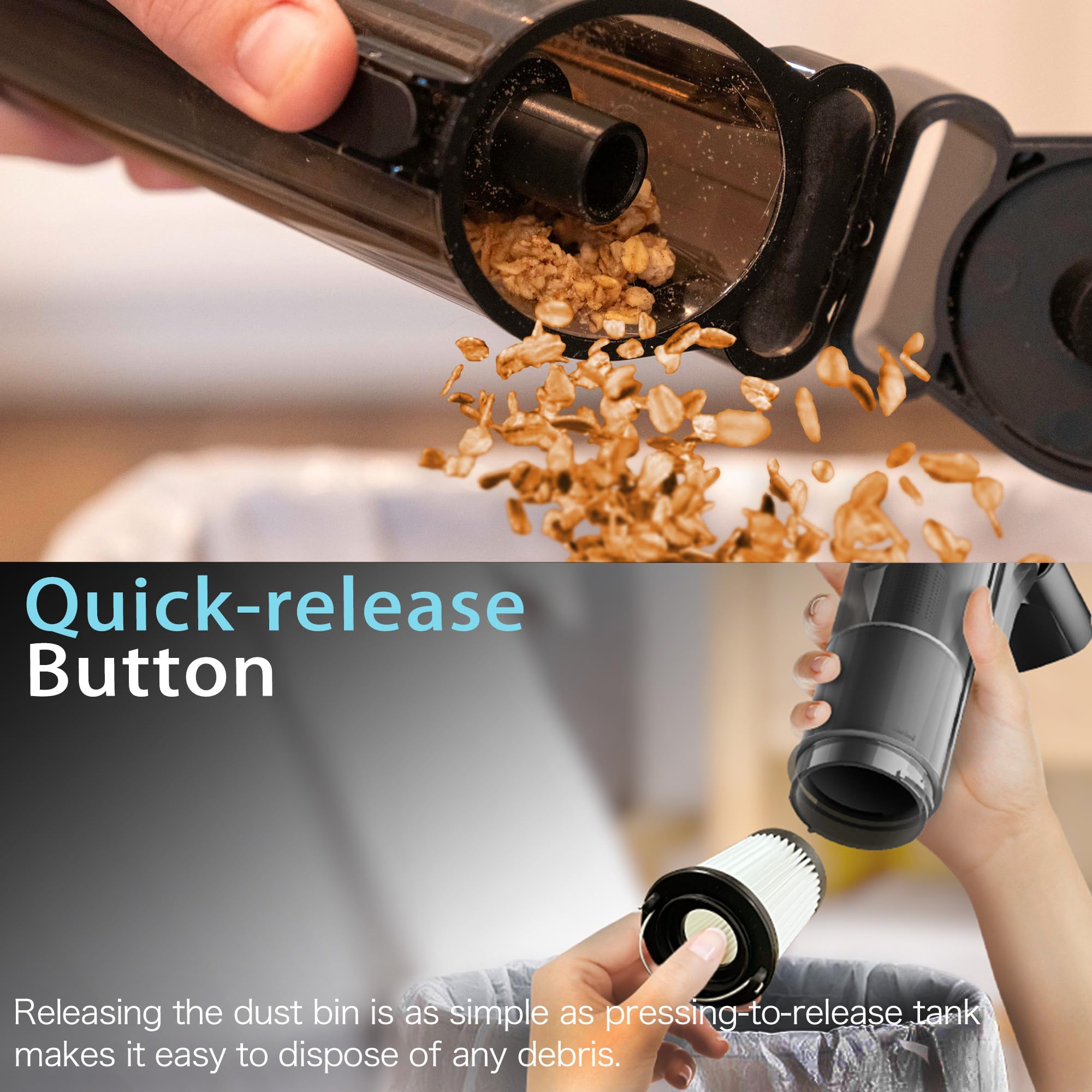 Hobetter Car Vacuum, Car Vacuum Portable Cordless With 20000Pa, Car Vacuum Cleaner High Power, 50 Min Decent Runtime, Car Vacuum