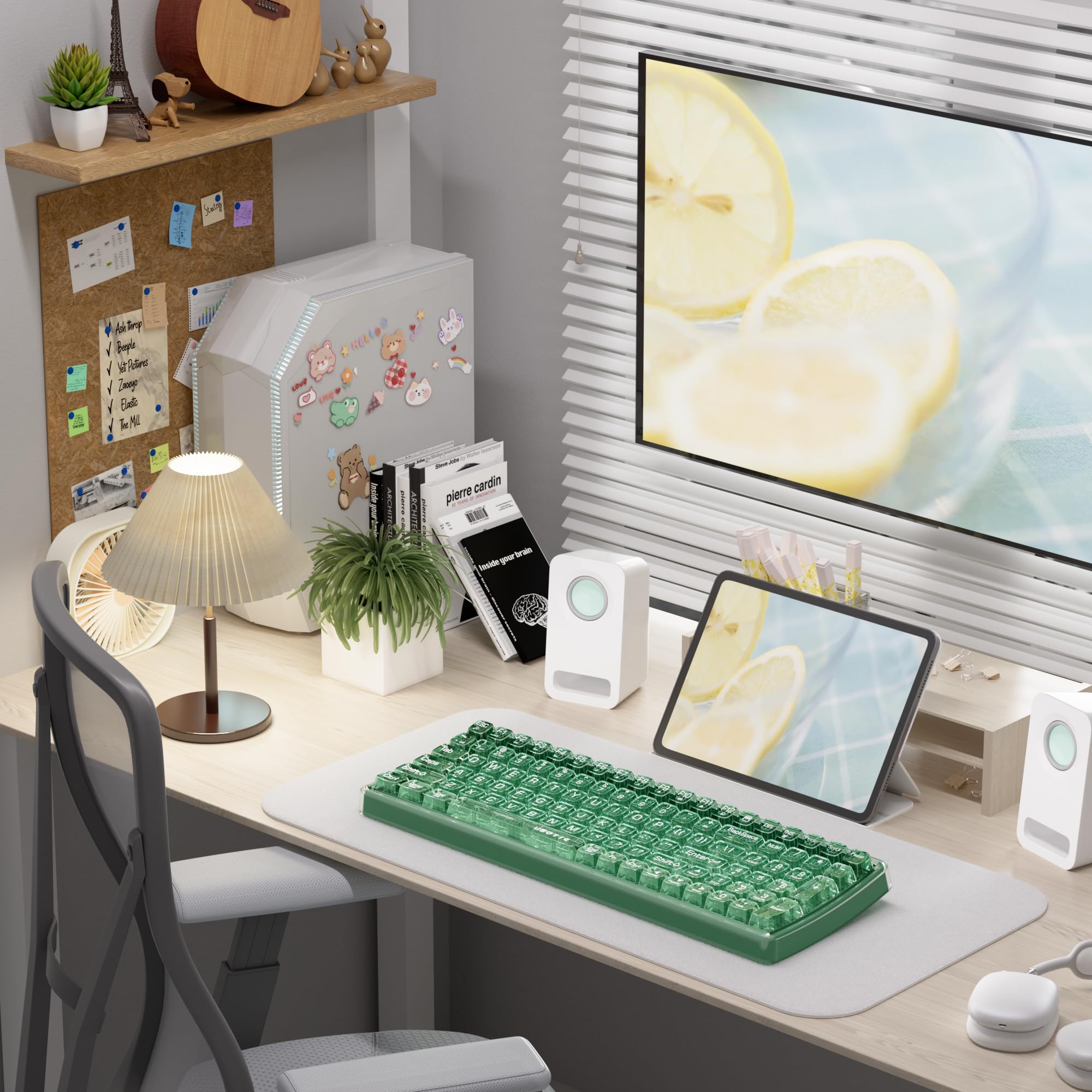 Ubotie Bluetooth Wireless Transparent Keyboard, Dual Mode Bt1 Bt2 Usb Receiver Connection 100Keys Bt Keyboard With Power On Off