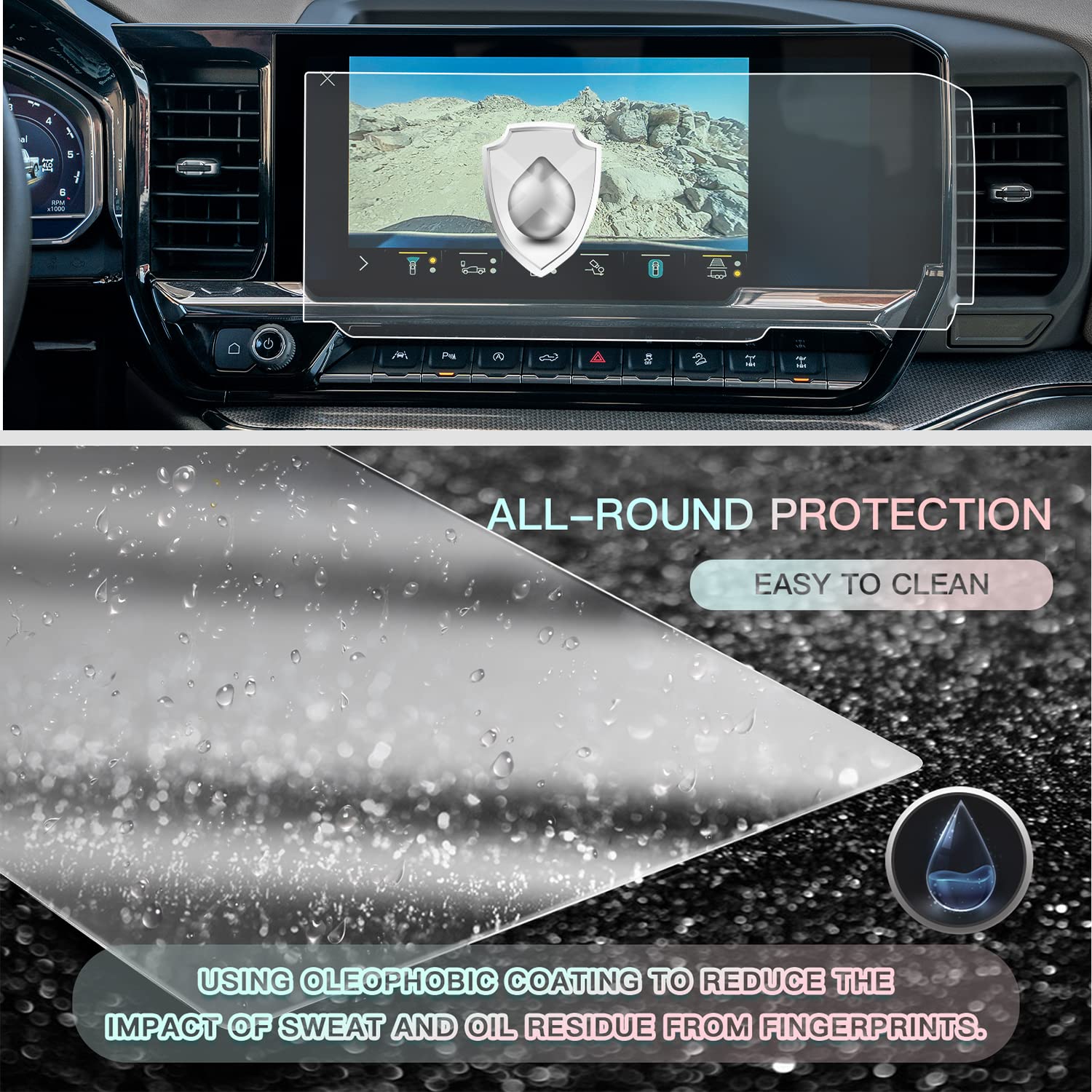 Cdefg 2Pcs 2022 2025 Silverado 13.4In Screen Protector For Chevy 2024 Silverado 1500 2025 Sierra 1500 2500Hd 3500Hd Touch Screen Protector Display