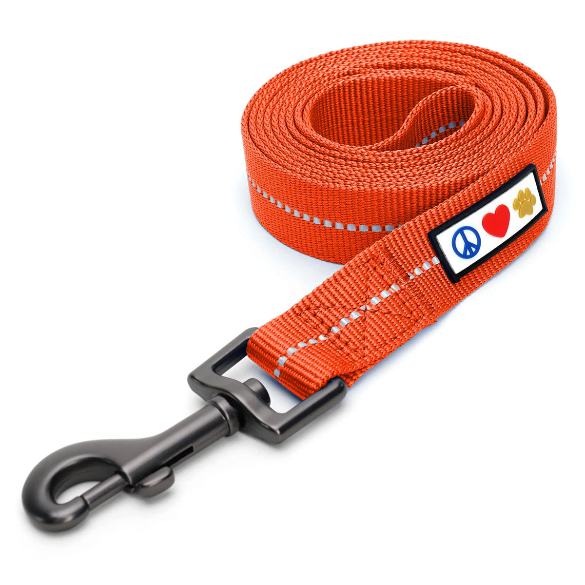 Pawtitas 6 Ft Recycled Dog Leash With Reflective Stitched Thread Stitched On Side Medium Reflective Dog Leash Made From Plastic 
