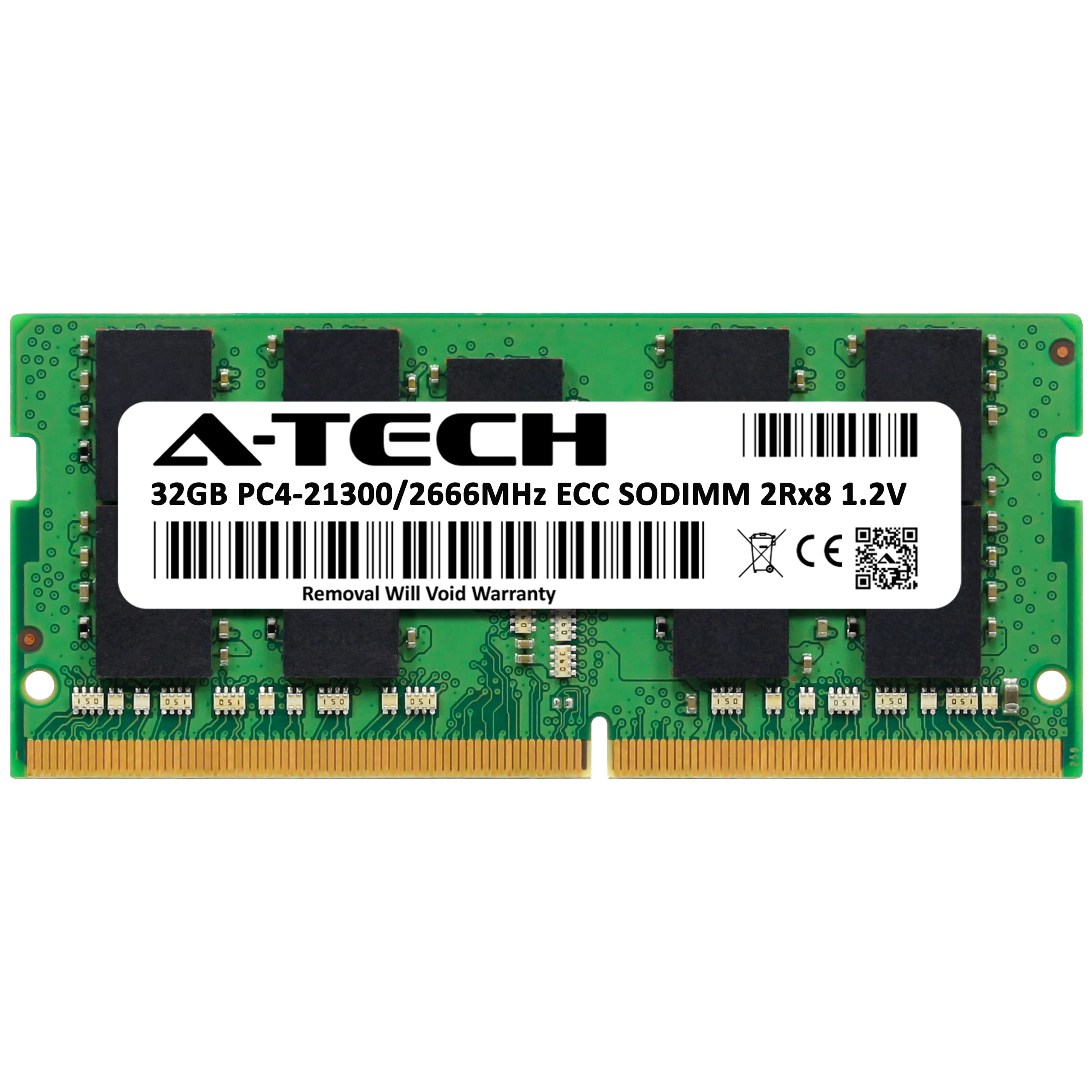 A Tech 32Gb Ddr4 2666Mhz Pc4 21300 (Pc4 2666V) Cl19 Ecc Sodimm 2Rx8 1.2V 260 Pin Ram Memory For Microserver, Workstation, And Ne