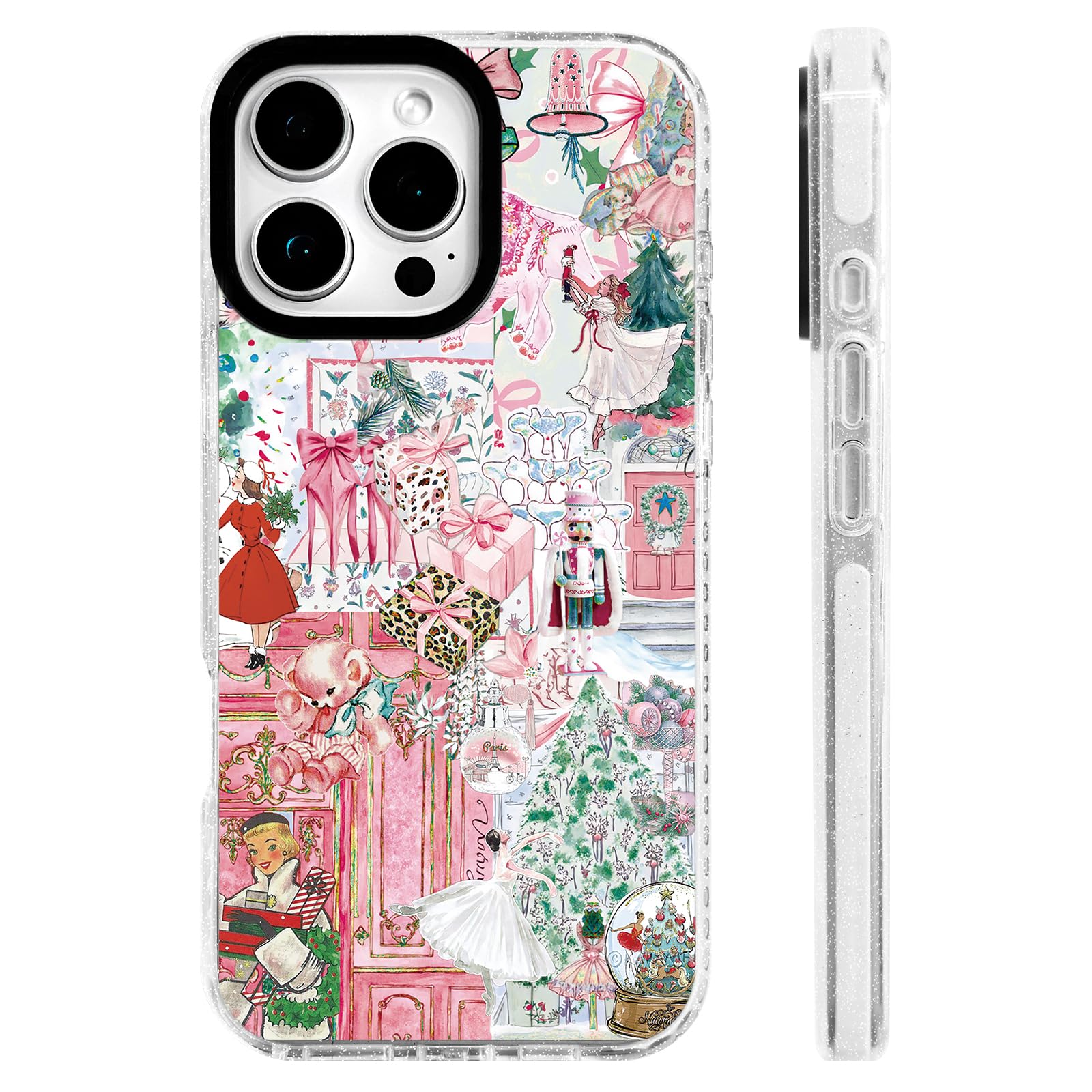 ChiCs-Flaura for iPhone 16 Pro Max Case [Military-Grade Drop Protection/Girly Soft Slim TPU Protective/Camera Protection/for Wom
