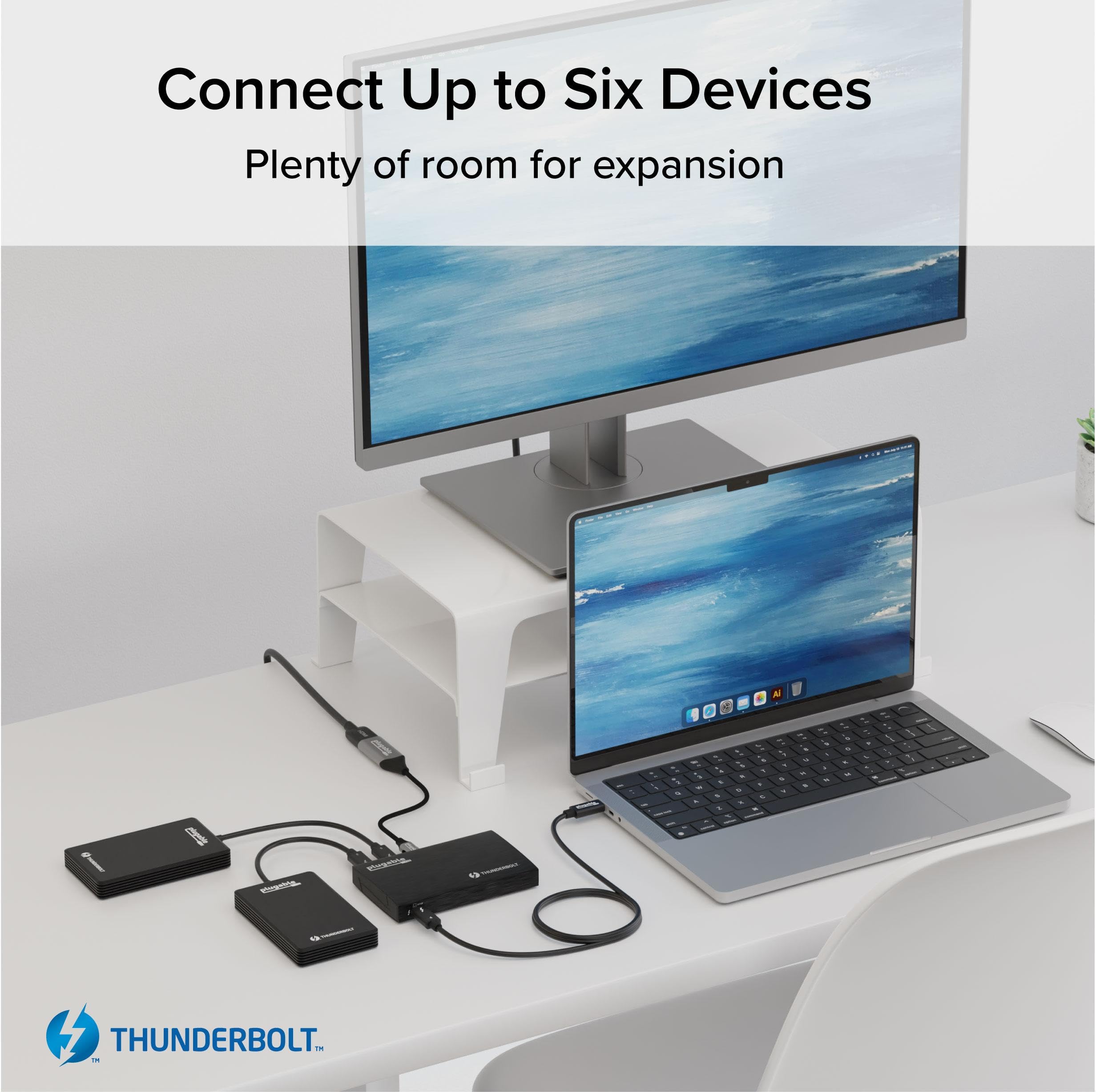 Plugable Thunderbolt 4 Hub, 4-In-1 Pure Usb-C Design, Includes Usb-C To 4K Hdmi Adapter, Laptop Charging, Compatible With Mac, W