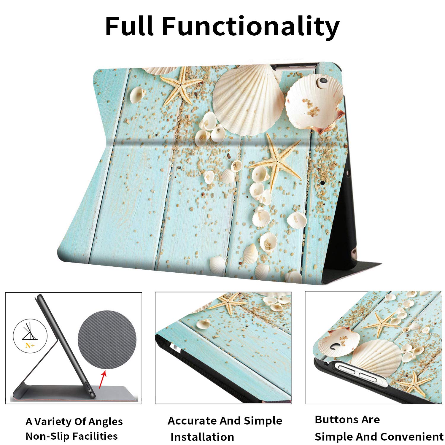 For Ipad 10.2 Case (2021/2020/2019) 7Th/8Th/9Th Generation Ipad Case, Adjustable Non Slip Folio Stand Smart Cover For New Apple