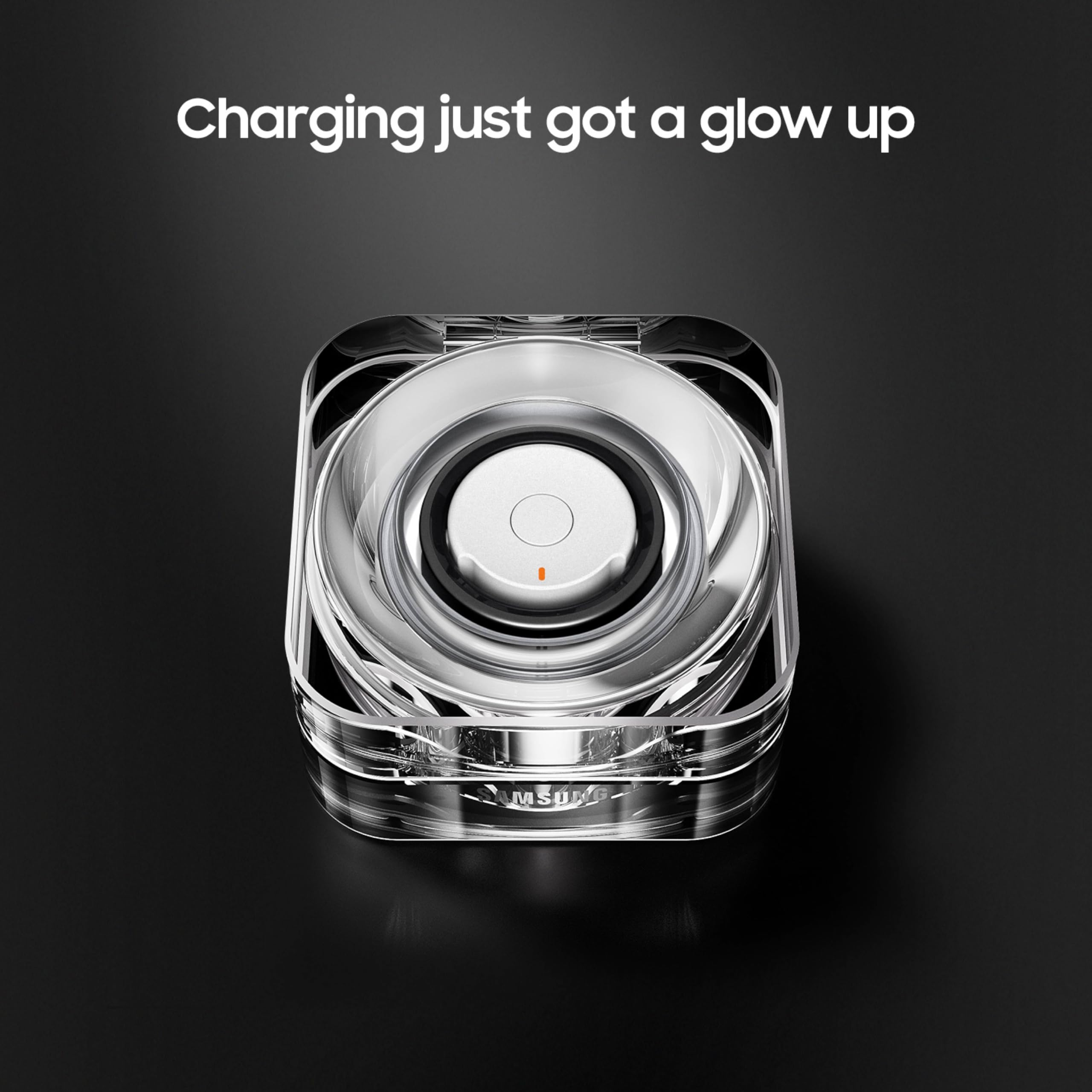 Samsung Galaxy Ring Charging Cradle Portable Charger For Fitness Ring, Crystal-Clear Case, Protective Cover, 3A Cable Included,