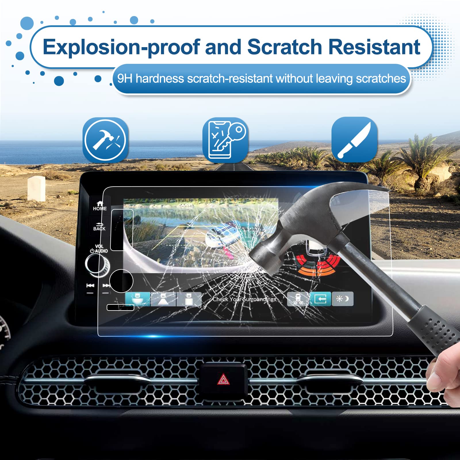 Coleya 2023 2024 2025 Crv Screen Protector For Honda Crv (Ex L/Sport L Hybrid/Sport Touring Hybrid) 9 Inch Touch Screen, 9H Temp