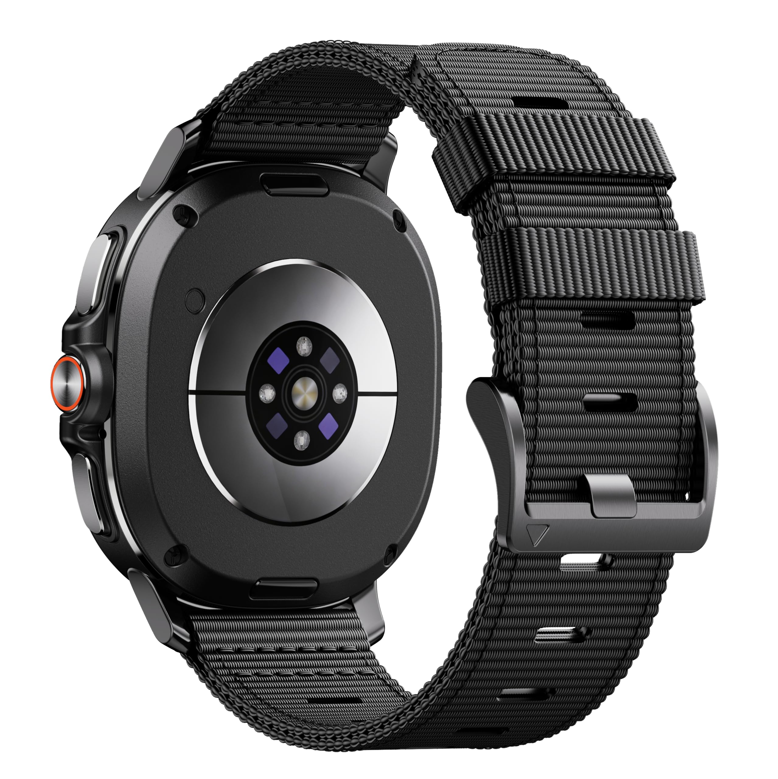 Rugged Nylon Band Compatible with Samsung Galaxy Watch 8 40mm 44mm/8 Classic 46mm, Breathable One Click No Gap Sport Strap for S