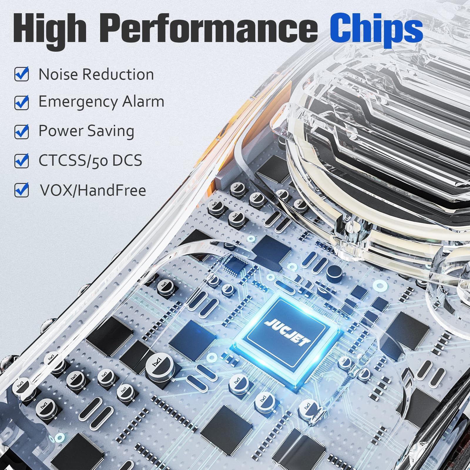 Jucjet H888S (4 Pack) Walkie Talkies Handheld Two Way Radio With Original Earpieces, 2 Way Radios Uhf Handheld Transceiver Walky