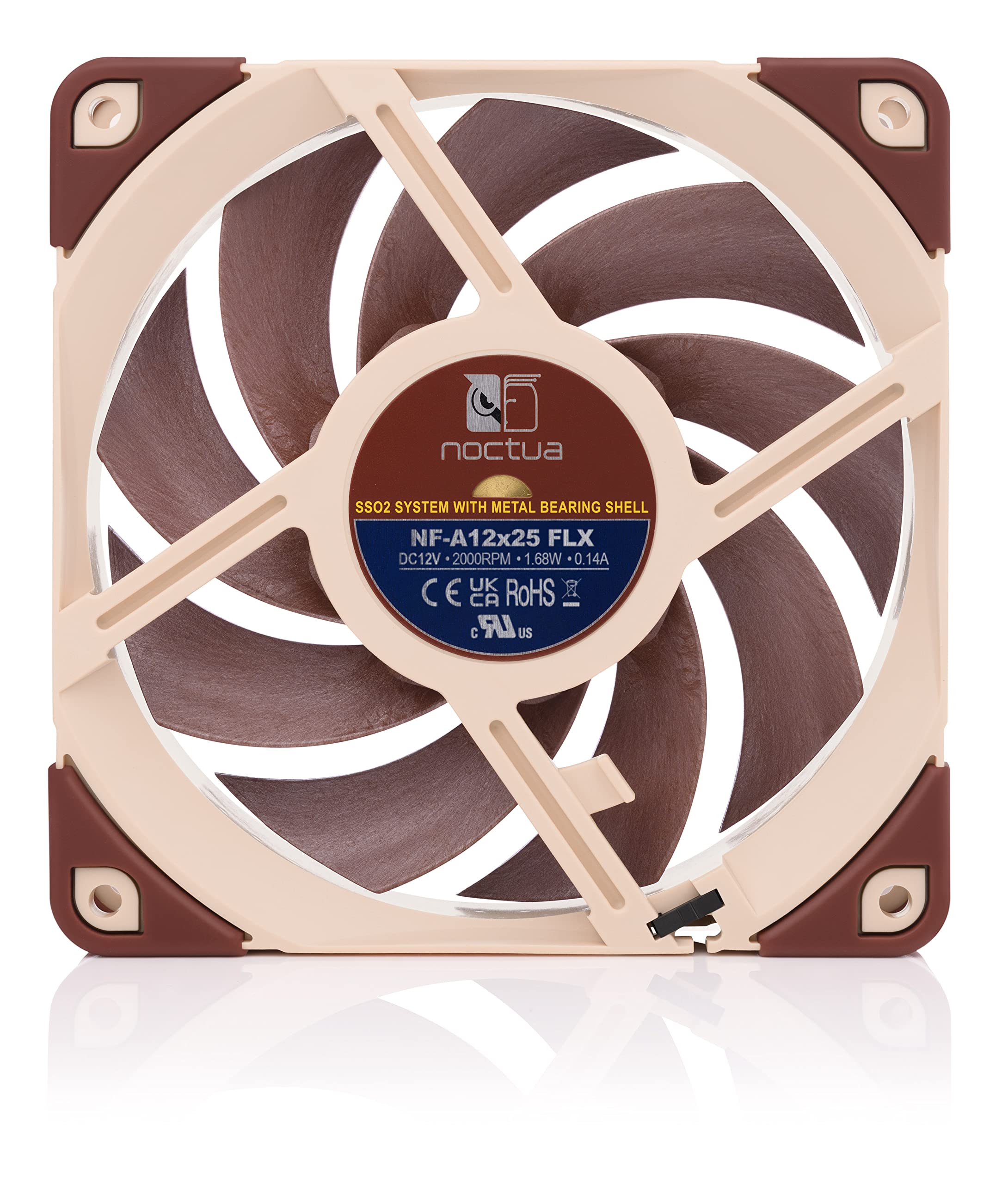 Noctua Nf-A12X25 Flx, Premium Quiet Fan, 3-Pin (120Mm, Brown)
