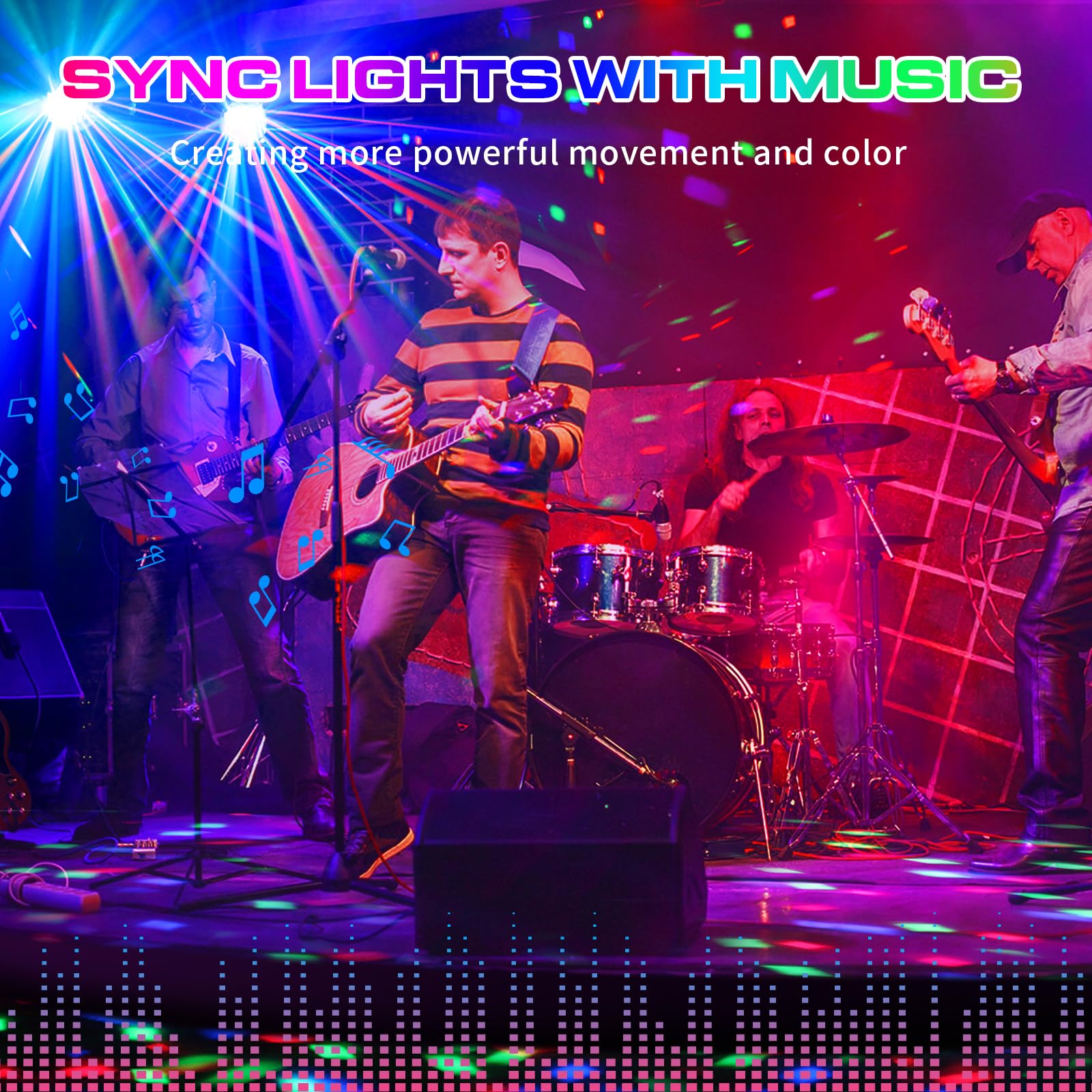 Dj Lights With Stand   Yeesite Stage Party Bar Light Set With Rgb Rotating Ball Led Par Sound Activated And Remote Control Dj Li