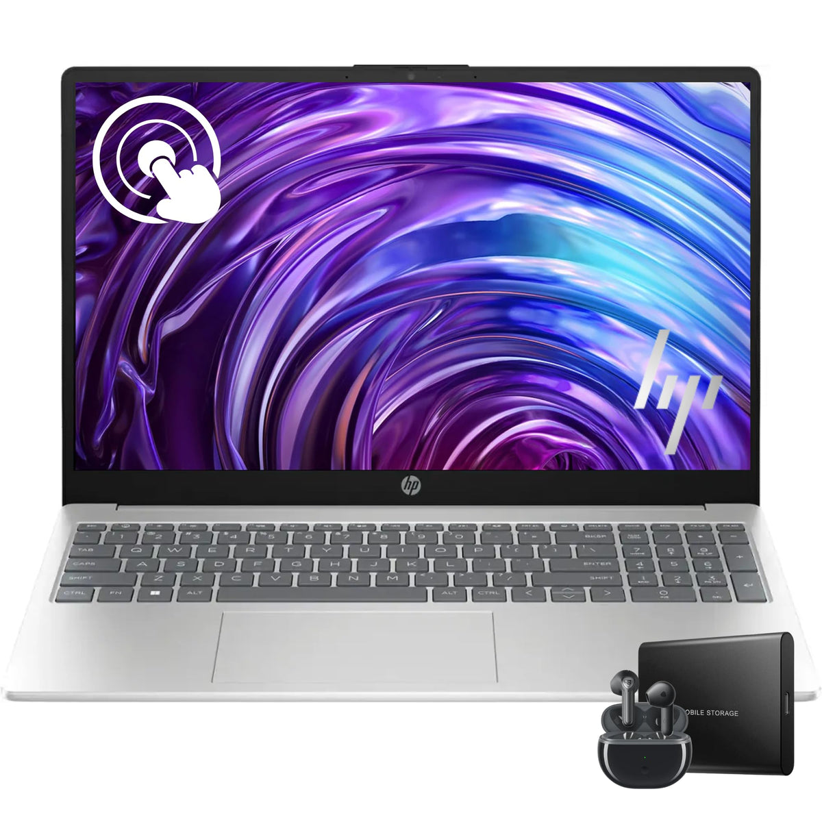 Hp 15.6'' Touchscreen Laptop With Pre-Installed Office 365, 32Gb Ram, 1Tb Storage(512Gb Ssd And 512Gb External), Intel 6-Core I3