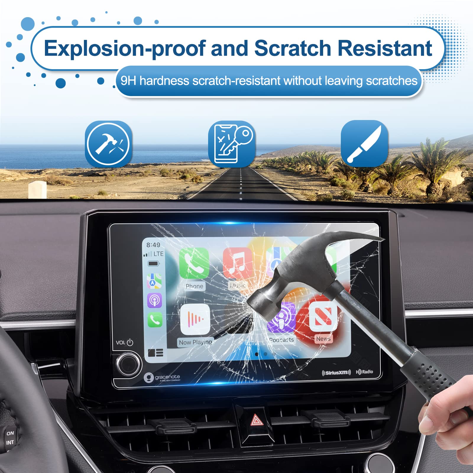 Coleya 2023 2024 Corolla Cross Screen Protector For Toyota Corolla Cross (L/Le/Xle/Hybrid S/Hybrid Se/Hybrid Xse) 8 Inch Touch S