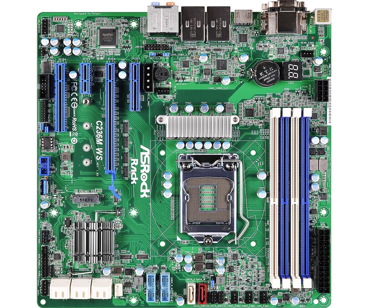 ASRock SV MB C236M WS S1151 H4 E31200v5 C236 DDR4 8xSATA PCIE HDMI VGA mATX