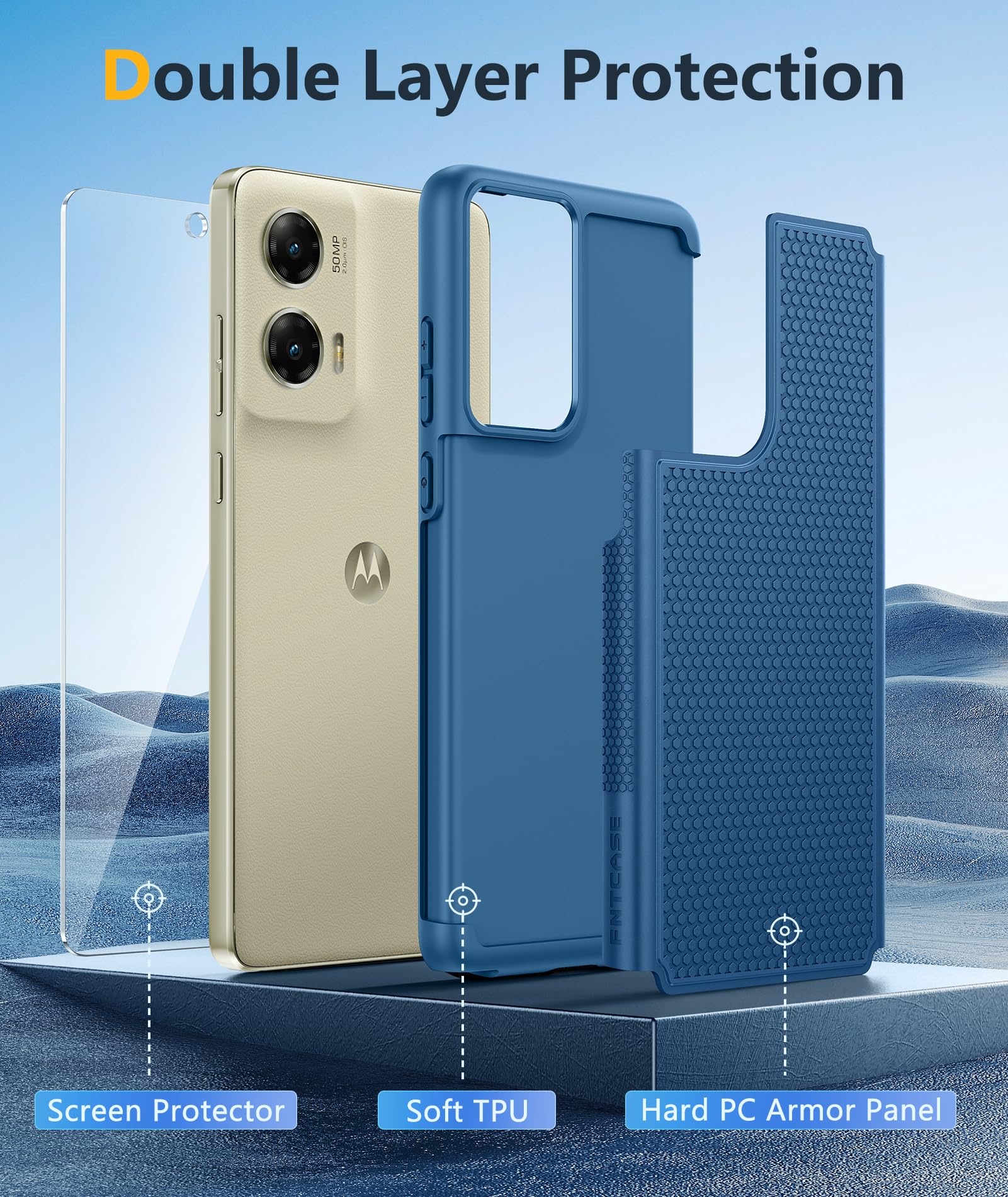 Fntcase For Motorola Moto G Stylus 5G 2024 Case: Dual Layer Protective Heavy Duty Cell Phone Cover Shockproof Rugged With Non Sl