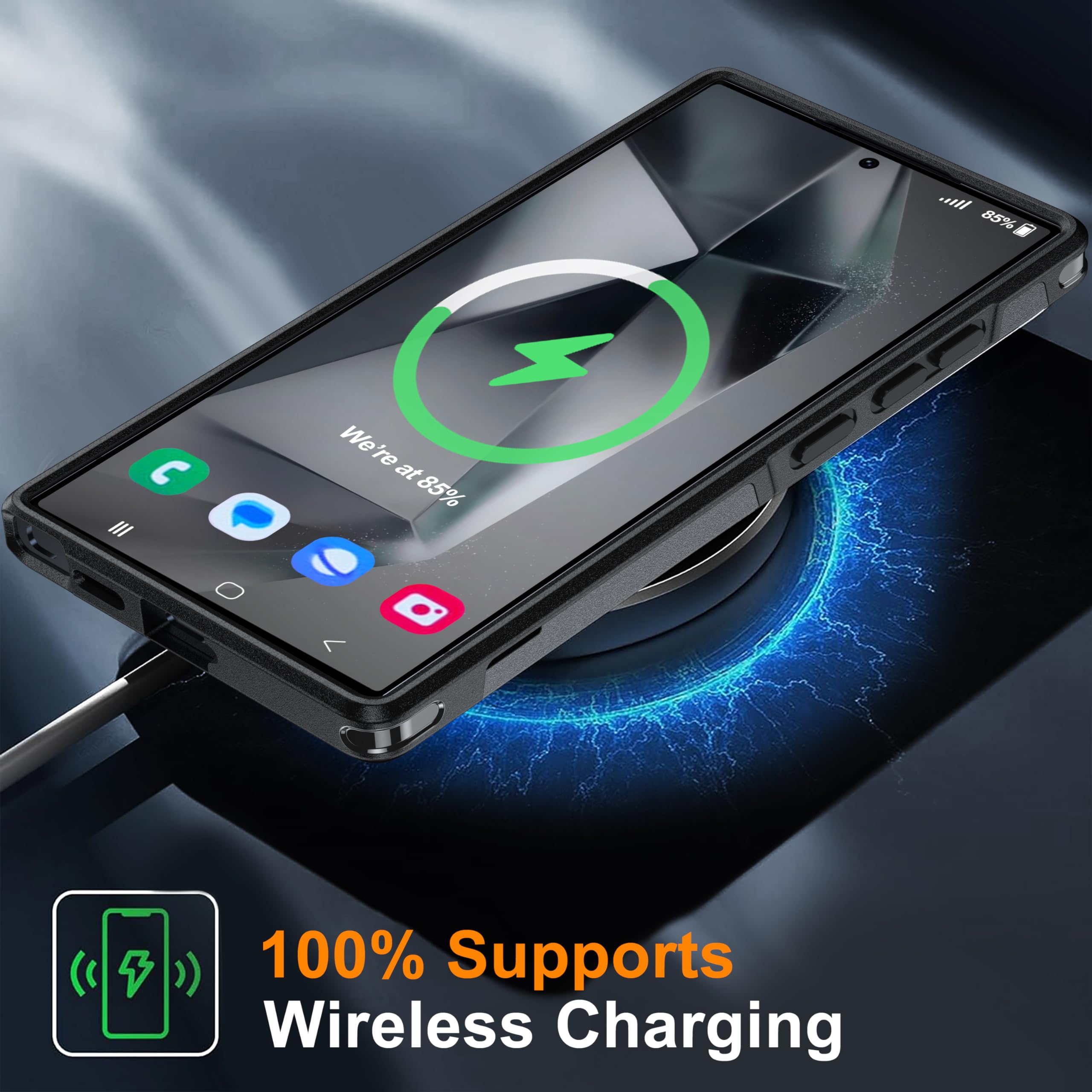 Oneagle For Samsung Galaxy S24 Ultra Case,Galaxy S24 Ultra Phone Case [Compatible Wireless Charging][15Ft Military Grade Drop Pr