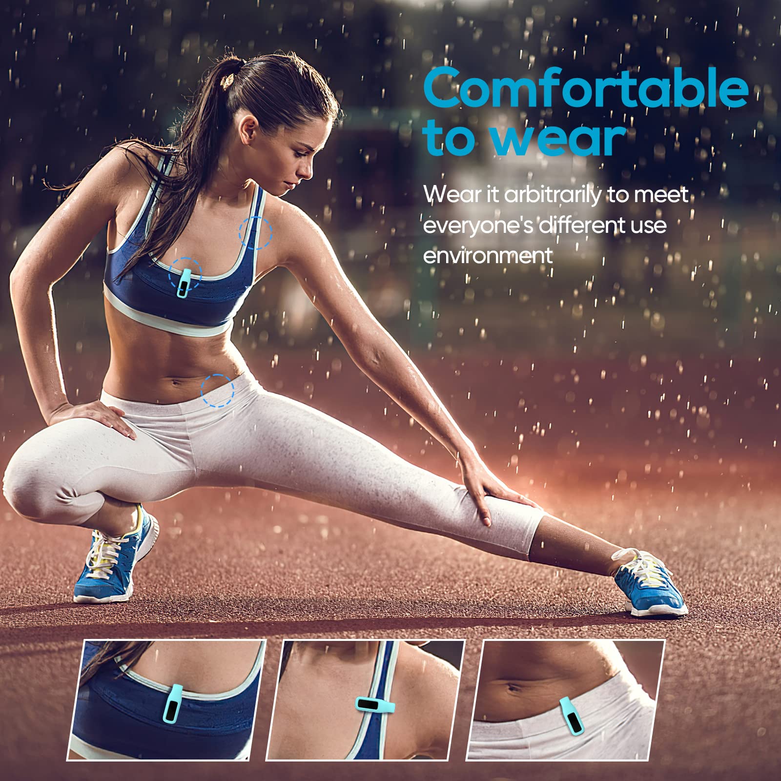 Eeweca 2 Pack Clip For Fitbit Luxe, Clip Holder Compatible With Fitbit Luxe, Black + Midnight Blue