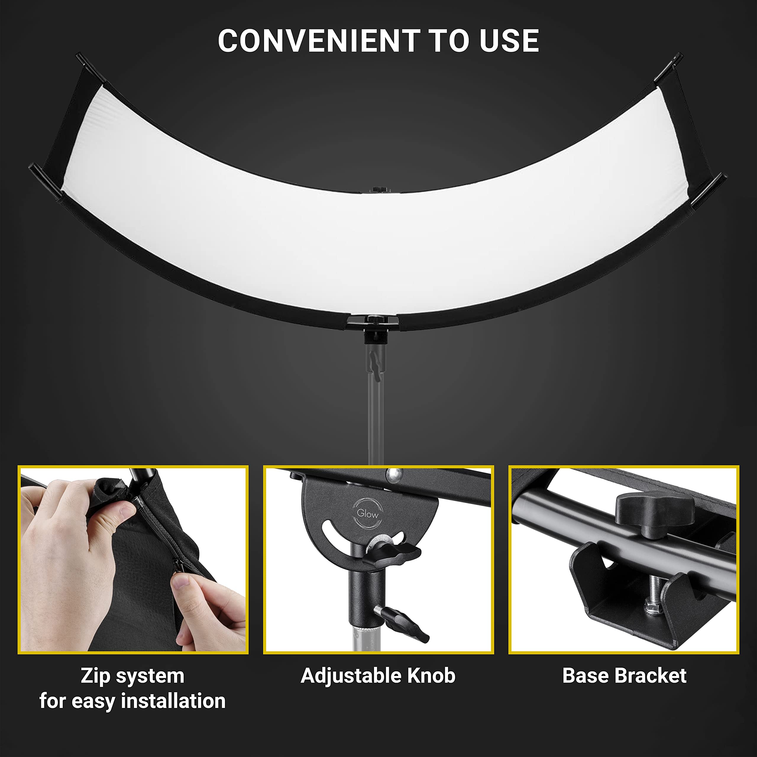 Glow Arclight Ii Curved Light Reflector Kit, A Portable Photography Reflector For Studio, Photo, Video, Portrait W/White Light R