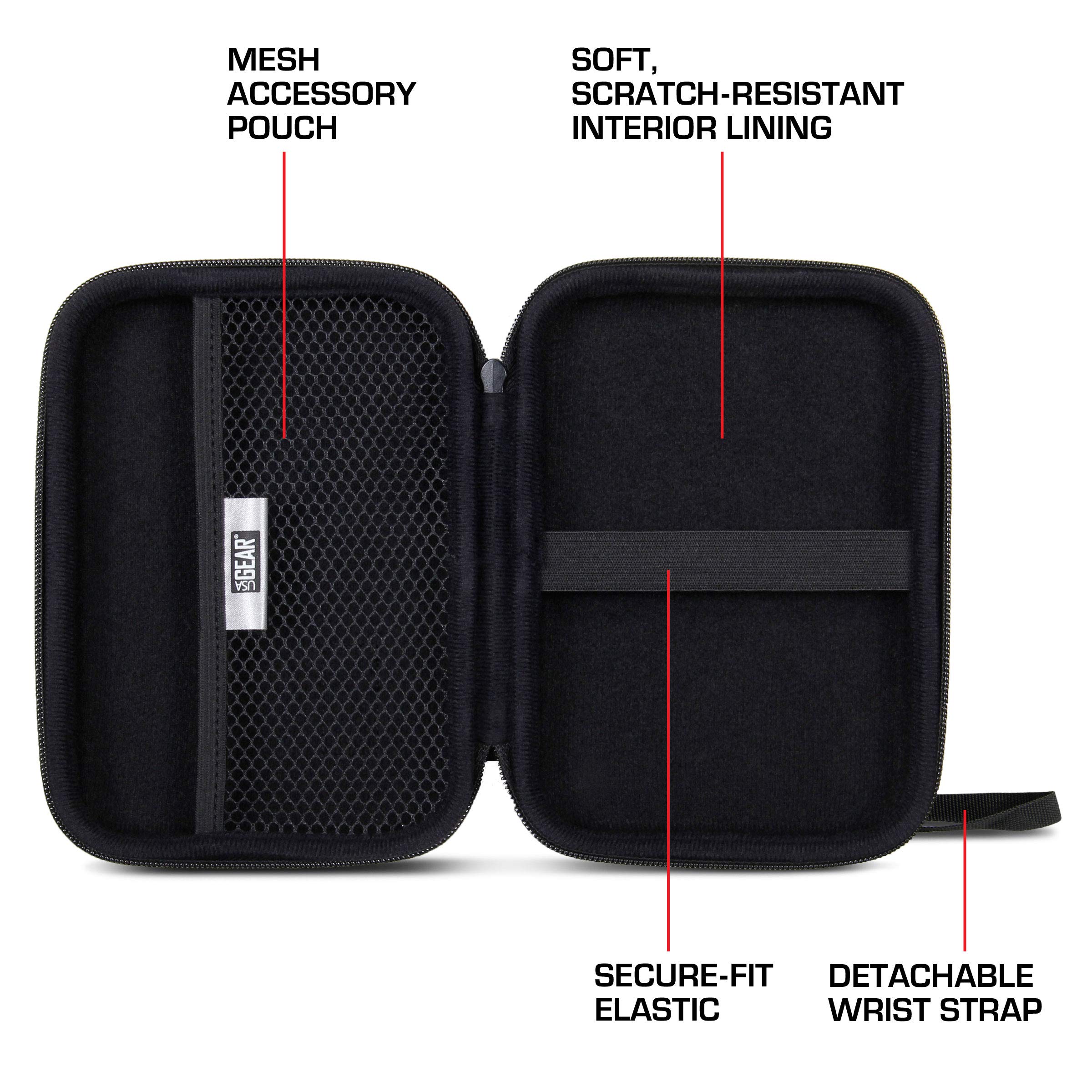 Usa Gear Travel Electronics Organizer - 6.5 Inch Zipper Case With Hard Shell Case Exterior And Accessory Pocket - Charger Organi