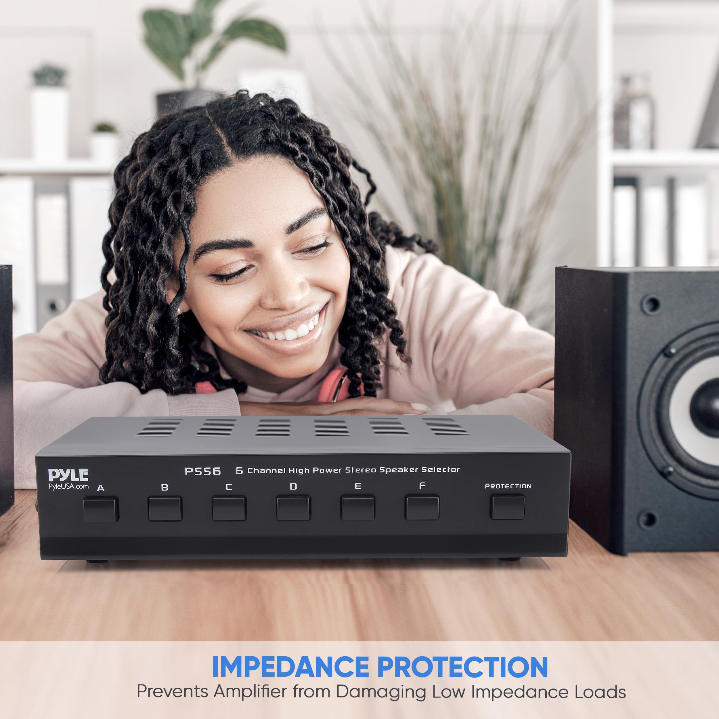 Pyle Home Premium New And Improved 6 Zone Channel Speaker Switch Selector Switch Box Hub Distribution Box For Multi-Channel High