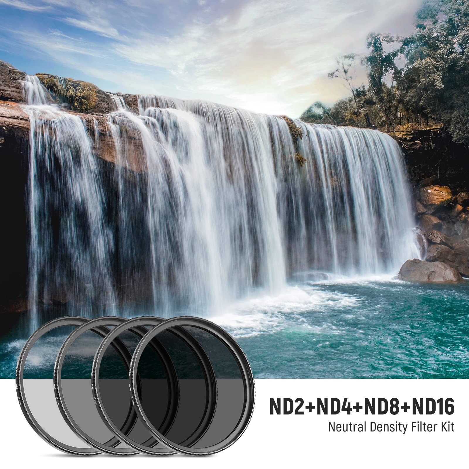 Neewer 77Mm Nd Lens Filter Kit: Nd2 Nd4 Nd8 Nd16, Lens Cleaning Pen, Filter Pouch Neutral Density And Accessory Kit Compatible W